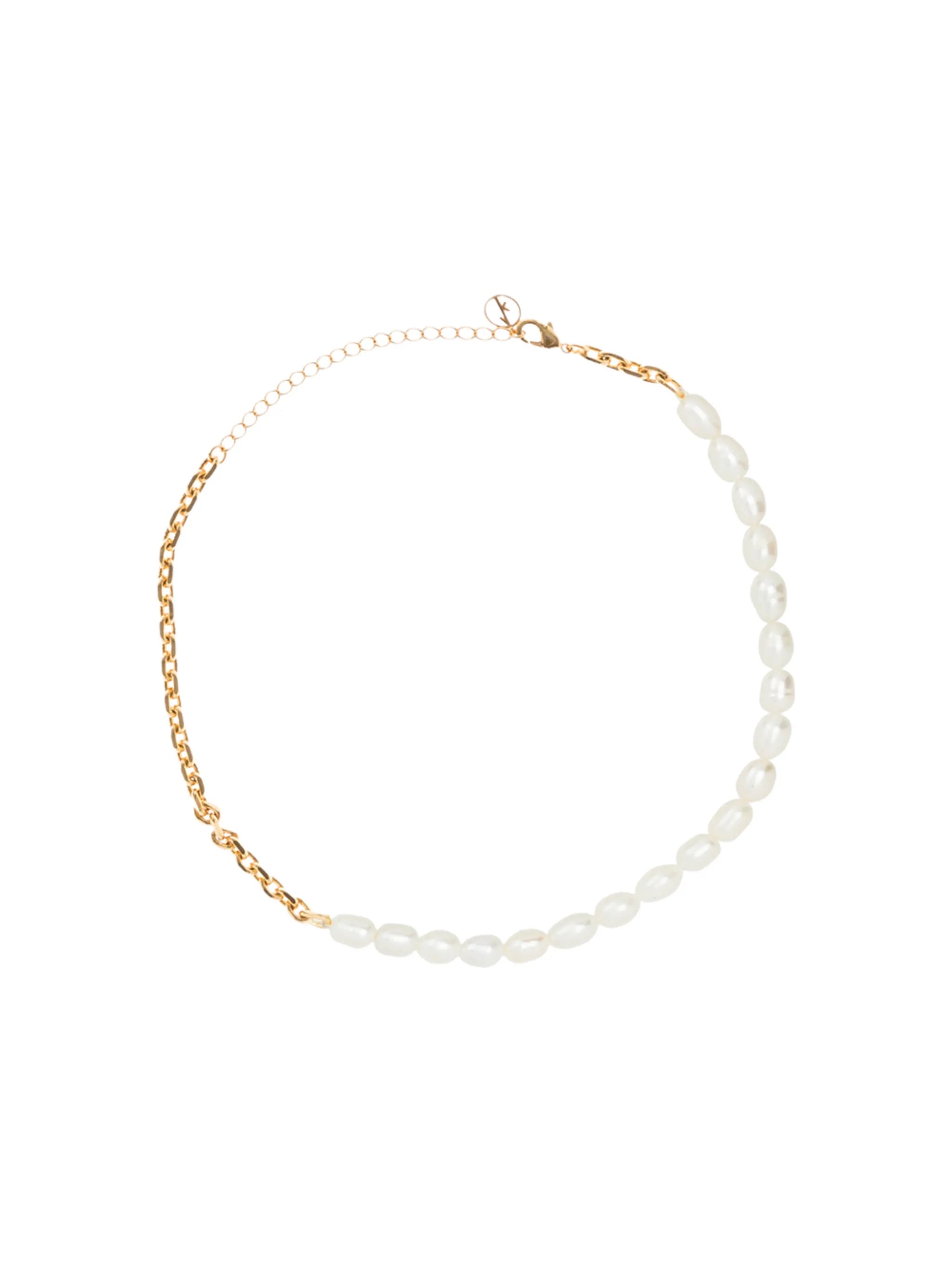 gold-plated Duel pearl necklace