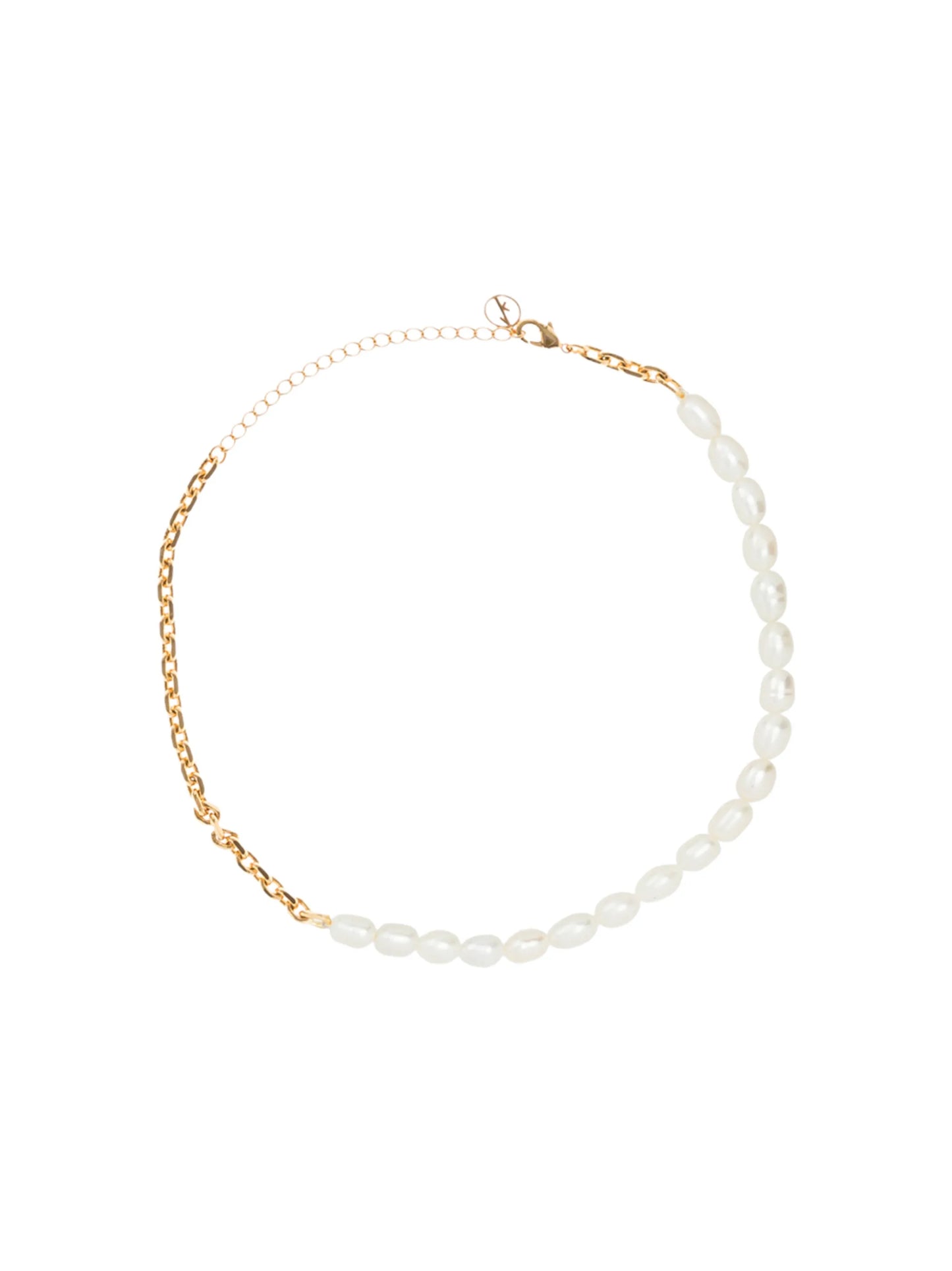 gold-plated Duel pearl necklace