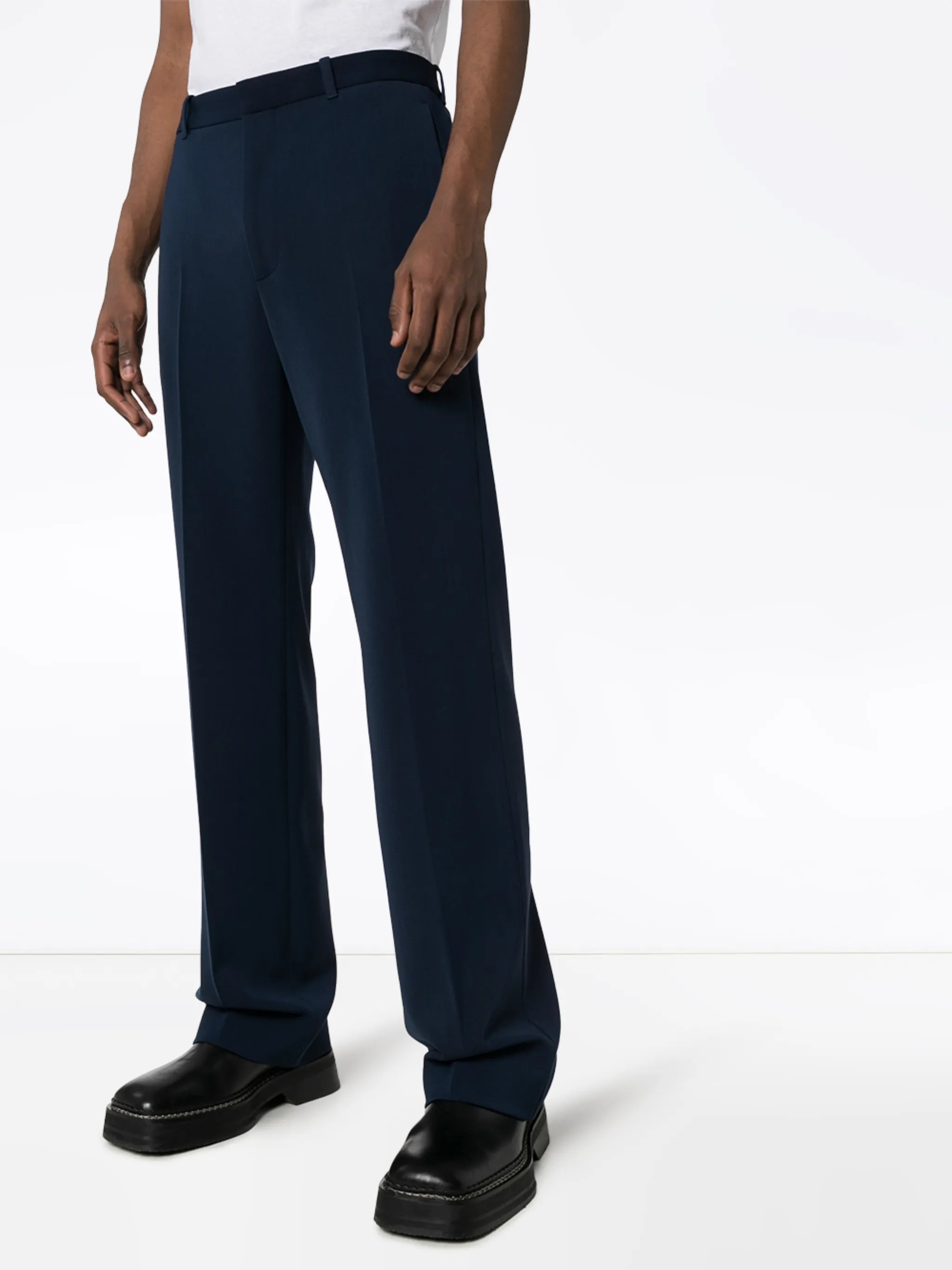 tailored straight-leg trousers