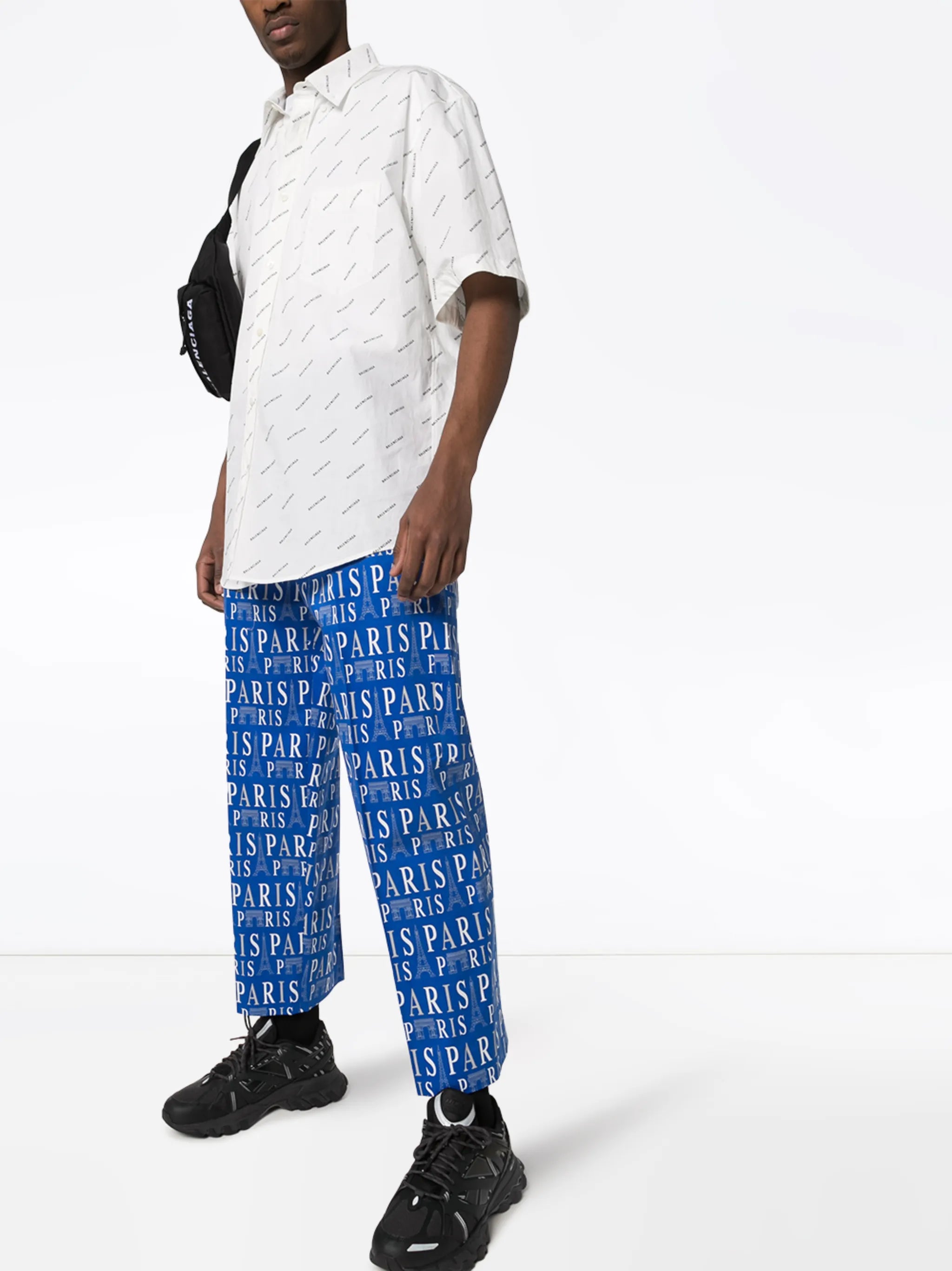 Paris print tailored trousers