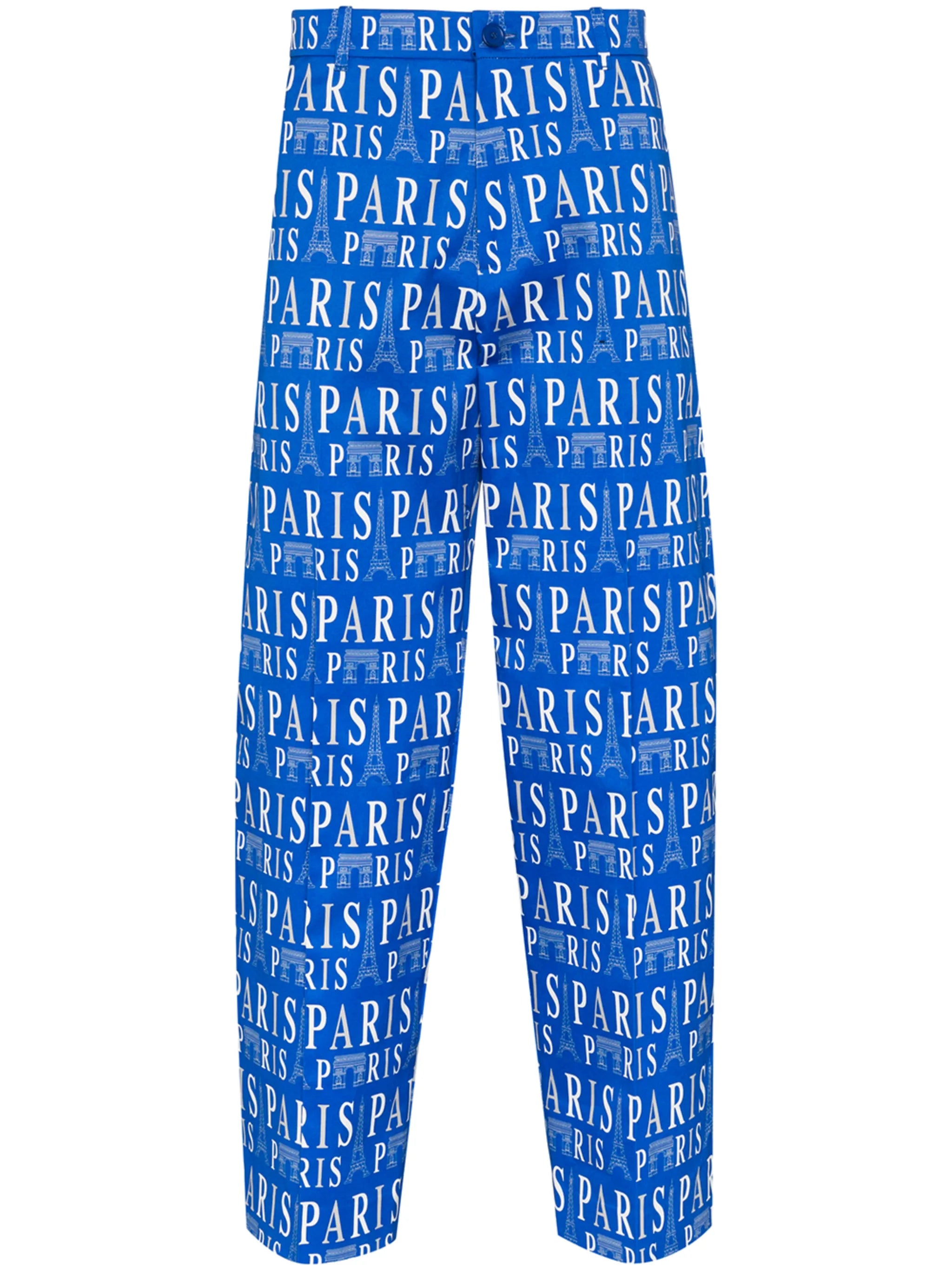 Paris print tailored trousers