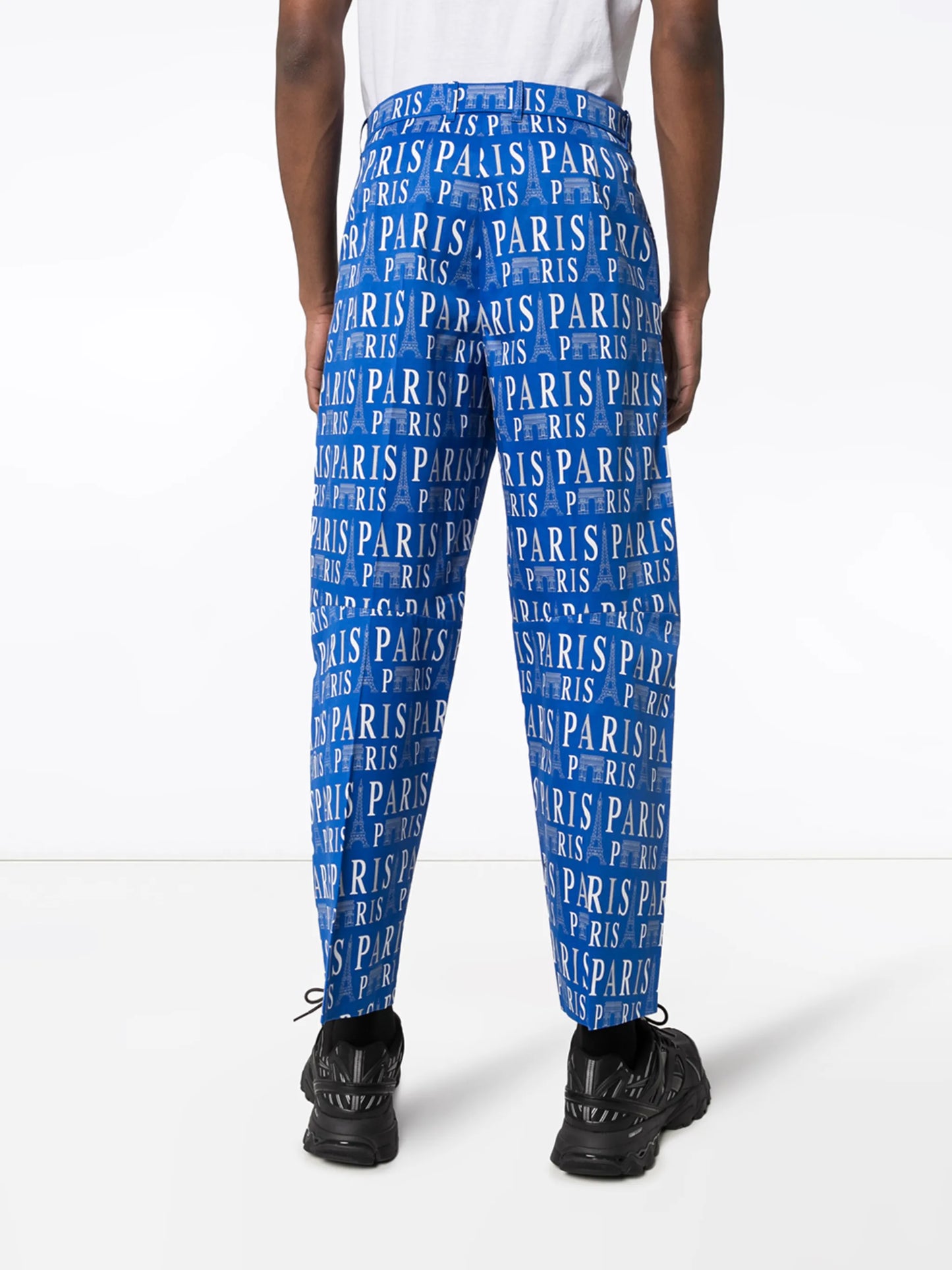 Paris print tailored trousers