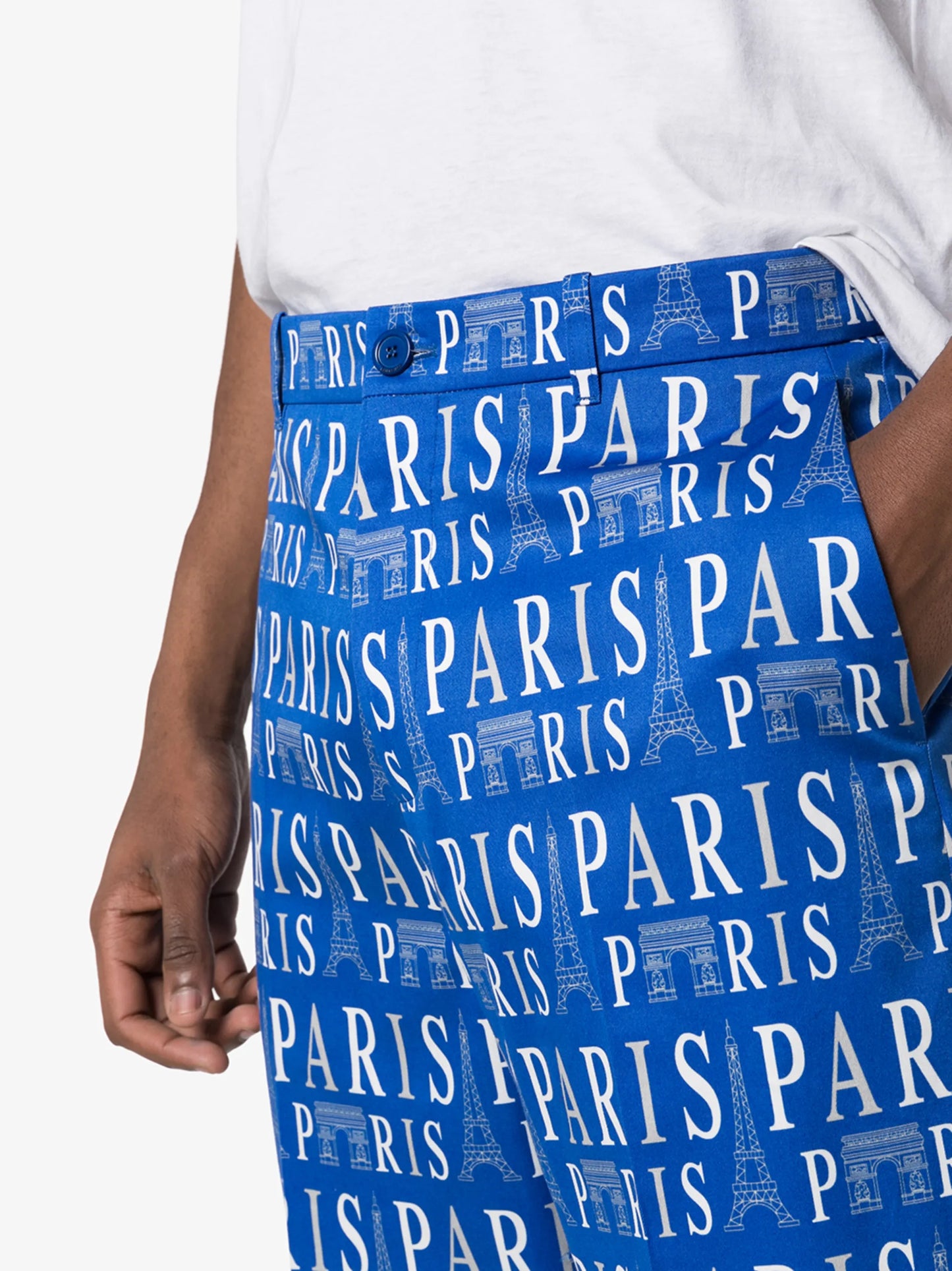 Paris print tailored trousers