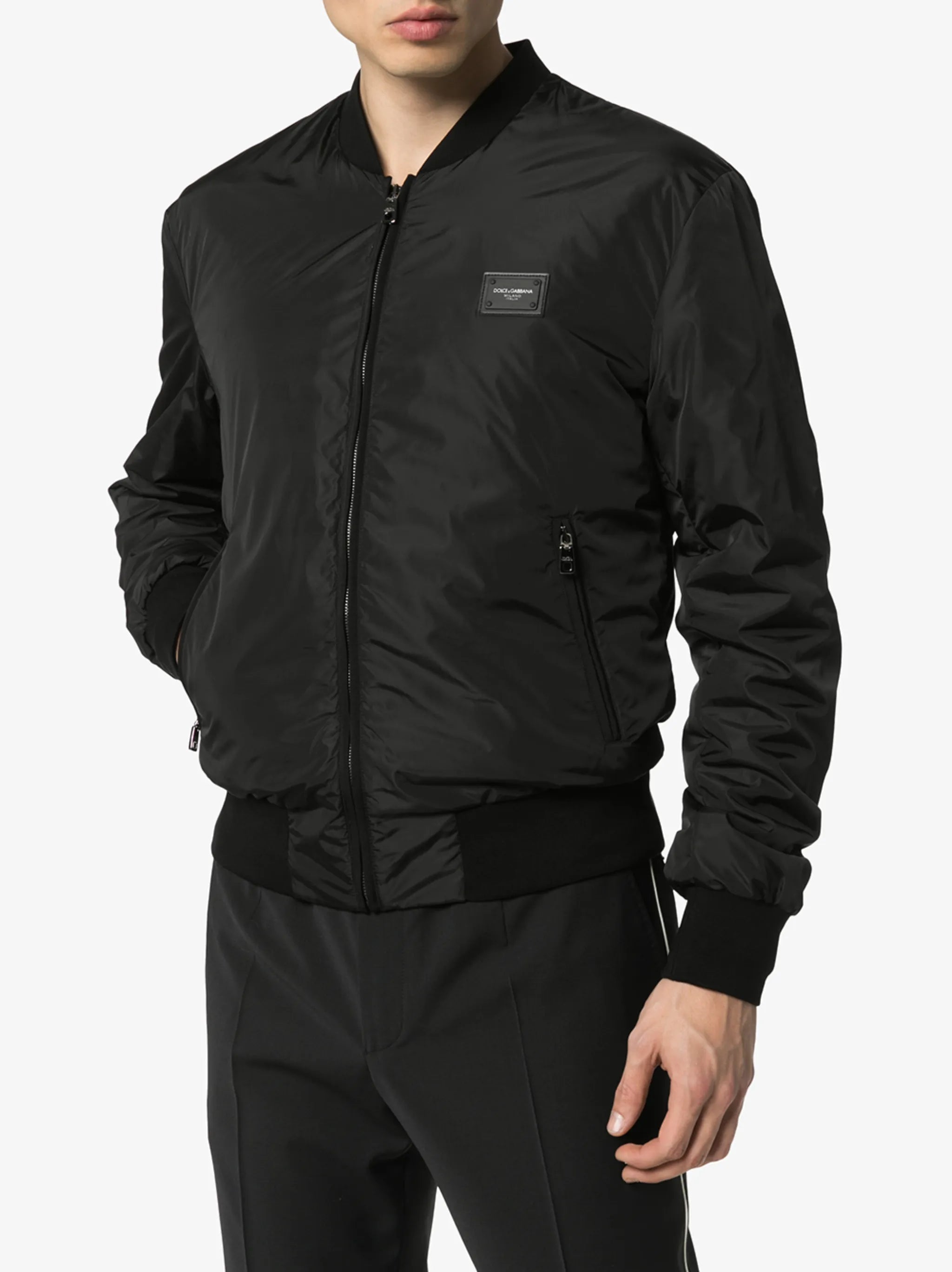 logo-tag bomber jacket