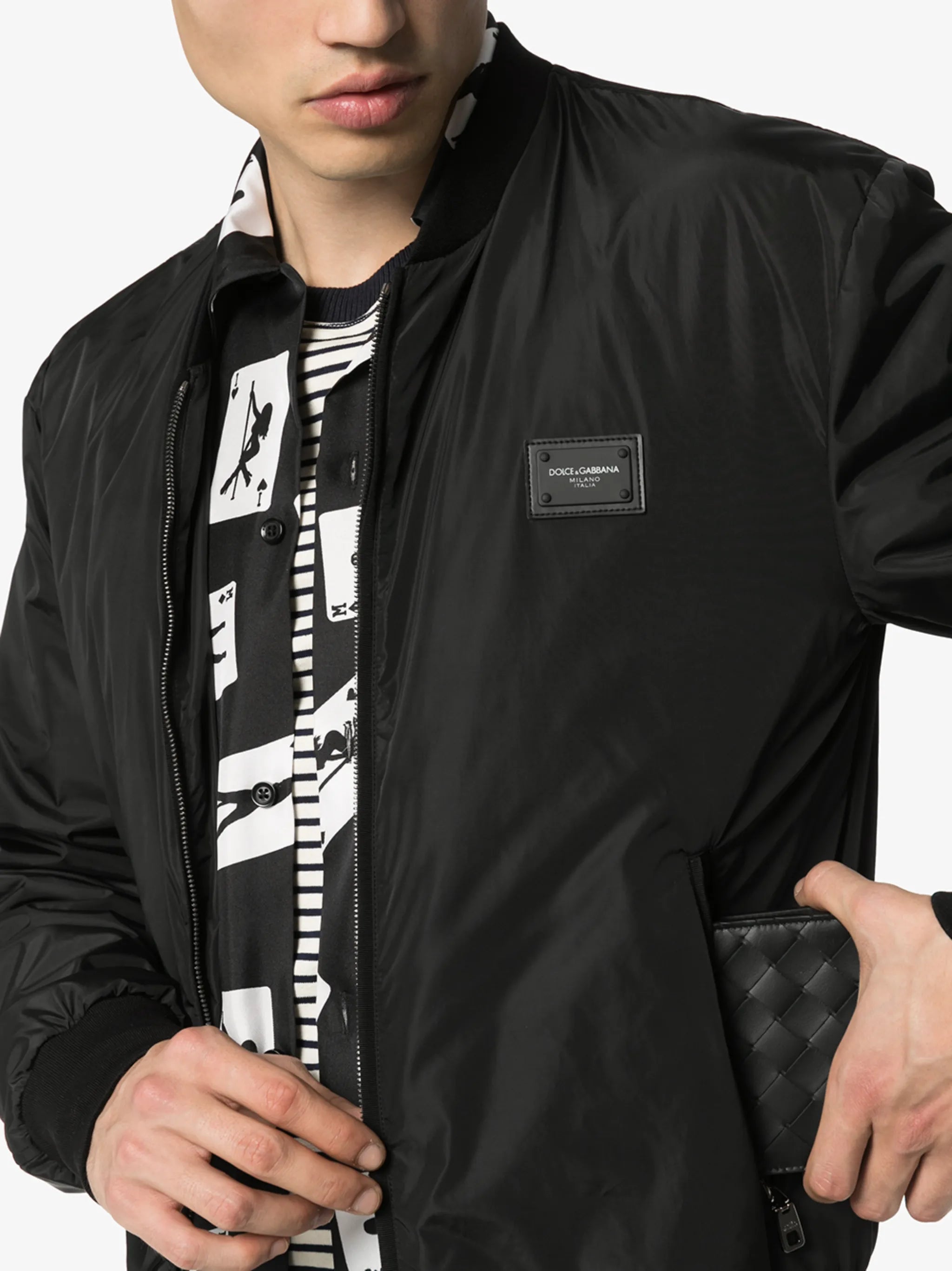 logo-tag bomber jacket