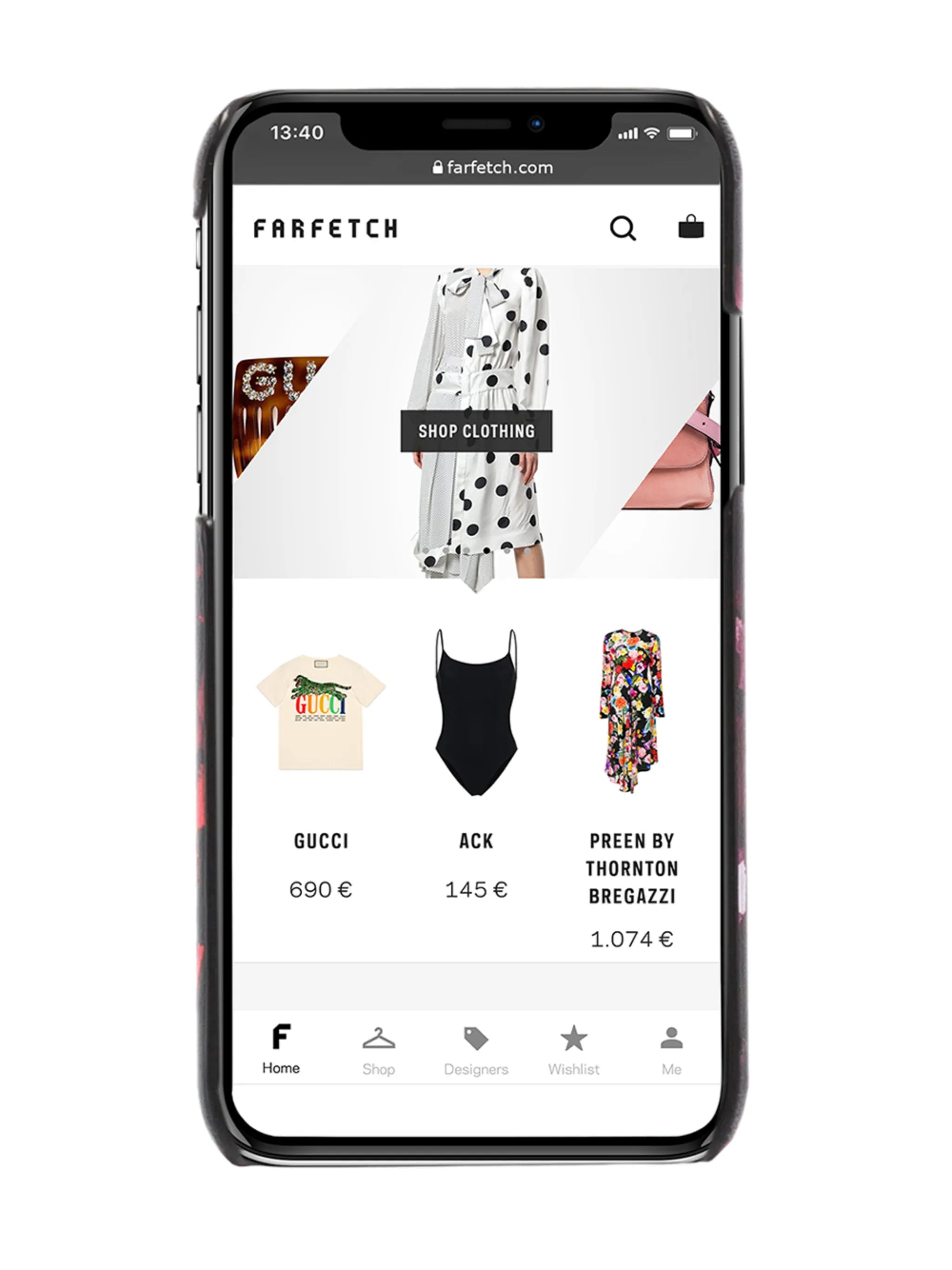 rose-print iPhone XS CSS leather case