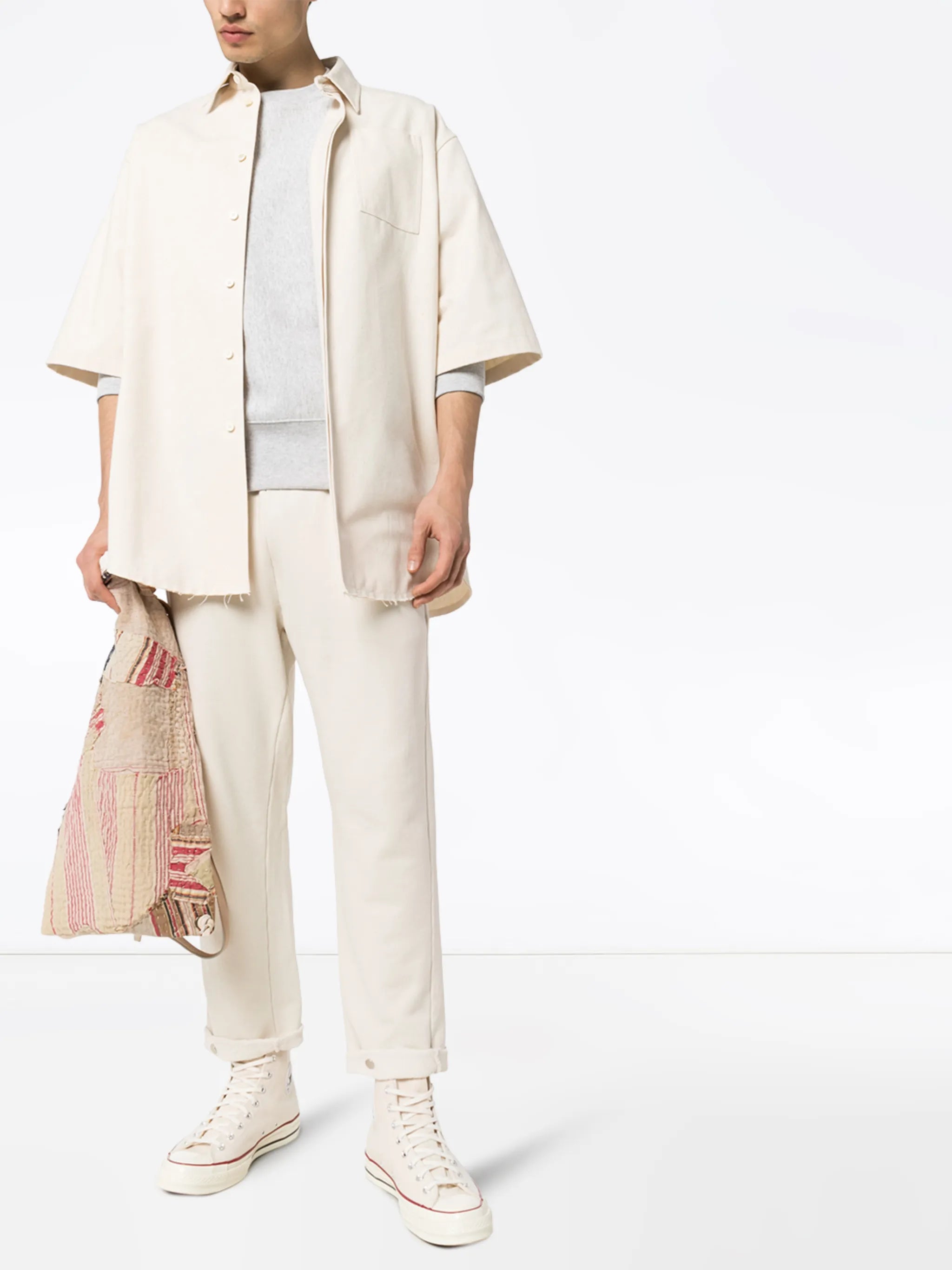 snap hem cotton sweatpants