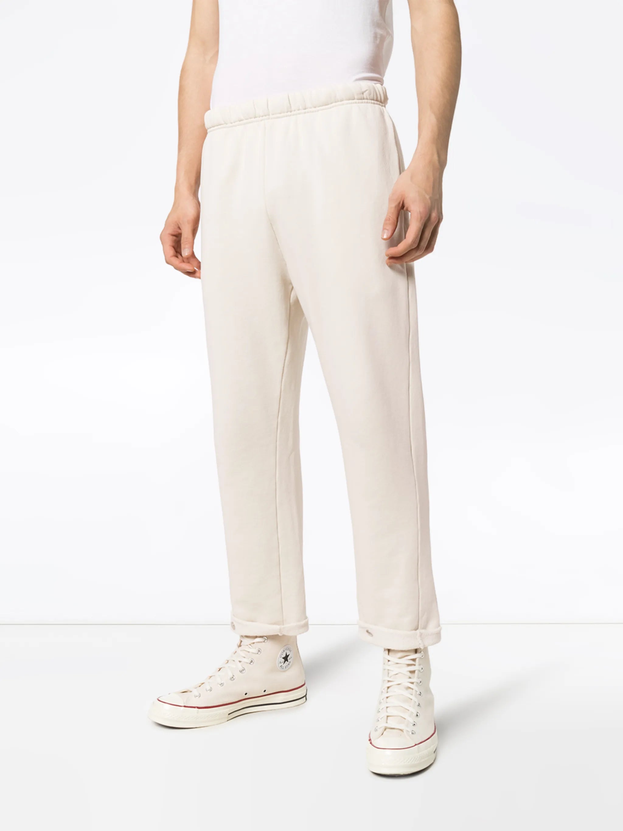snap hem cotton sweatpants