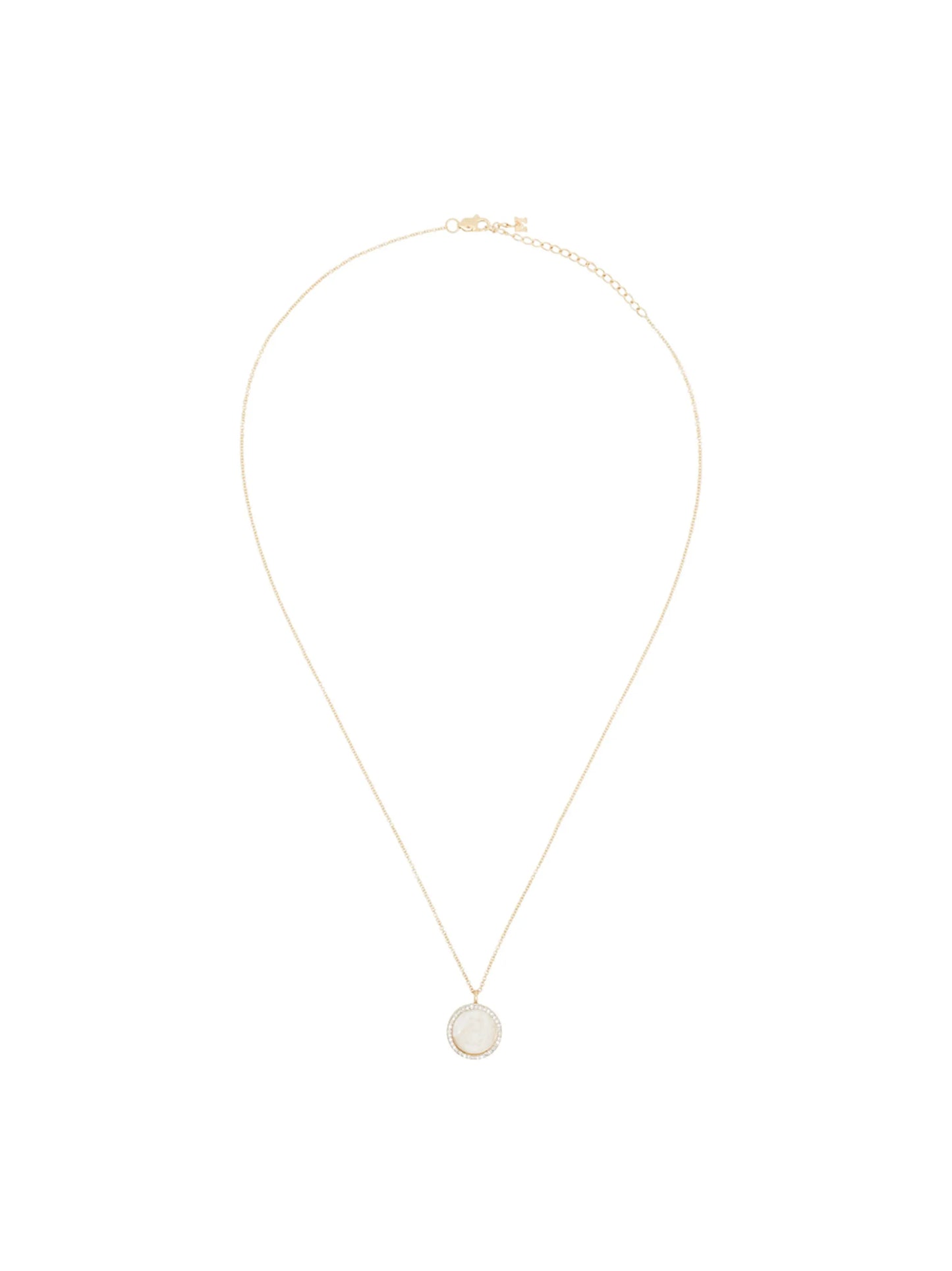 14kt yellow gold E pearl and diamond necklace