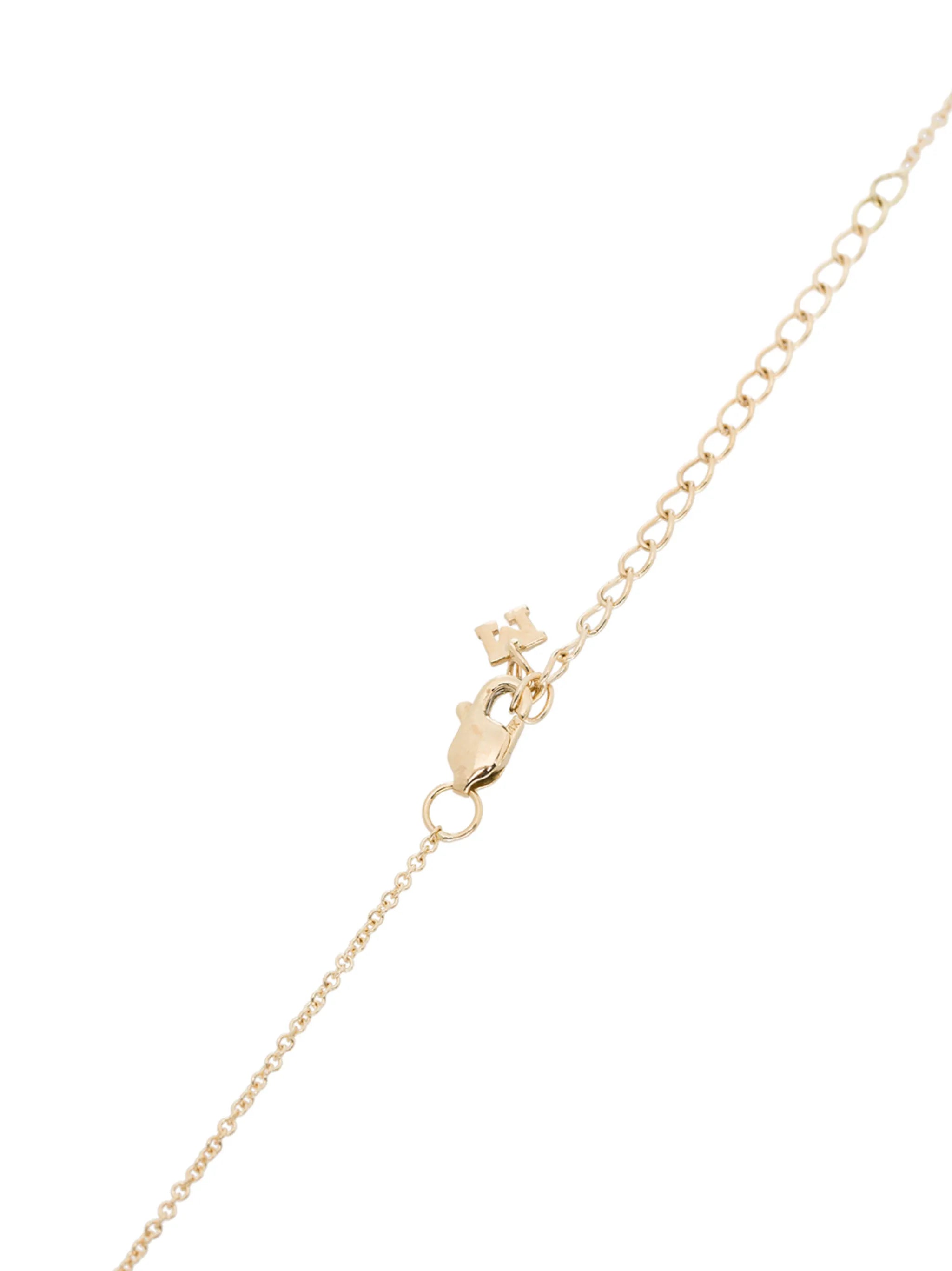 14kt yellow gold E pearl and diamond necklace
