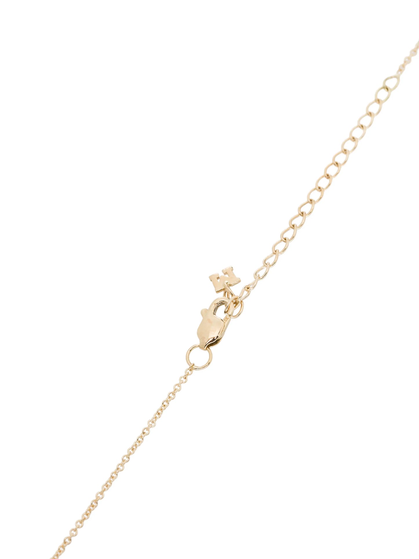 14kt yellow gold E pearl and diamond necklace