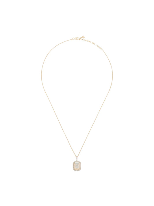 14kt yellow gold H diamond necklace