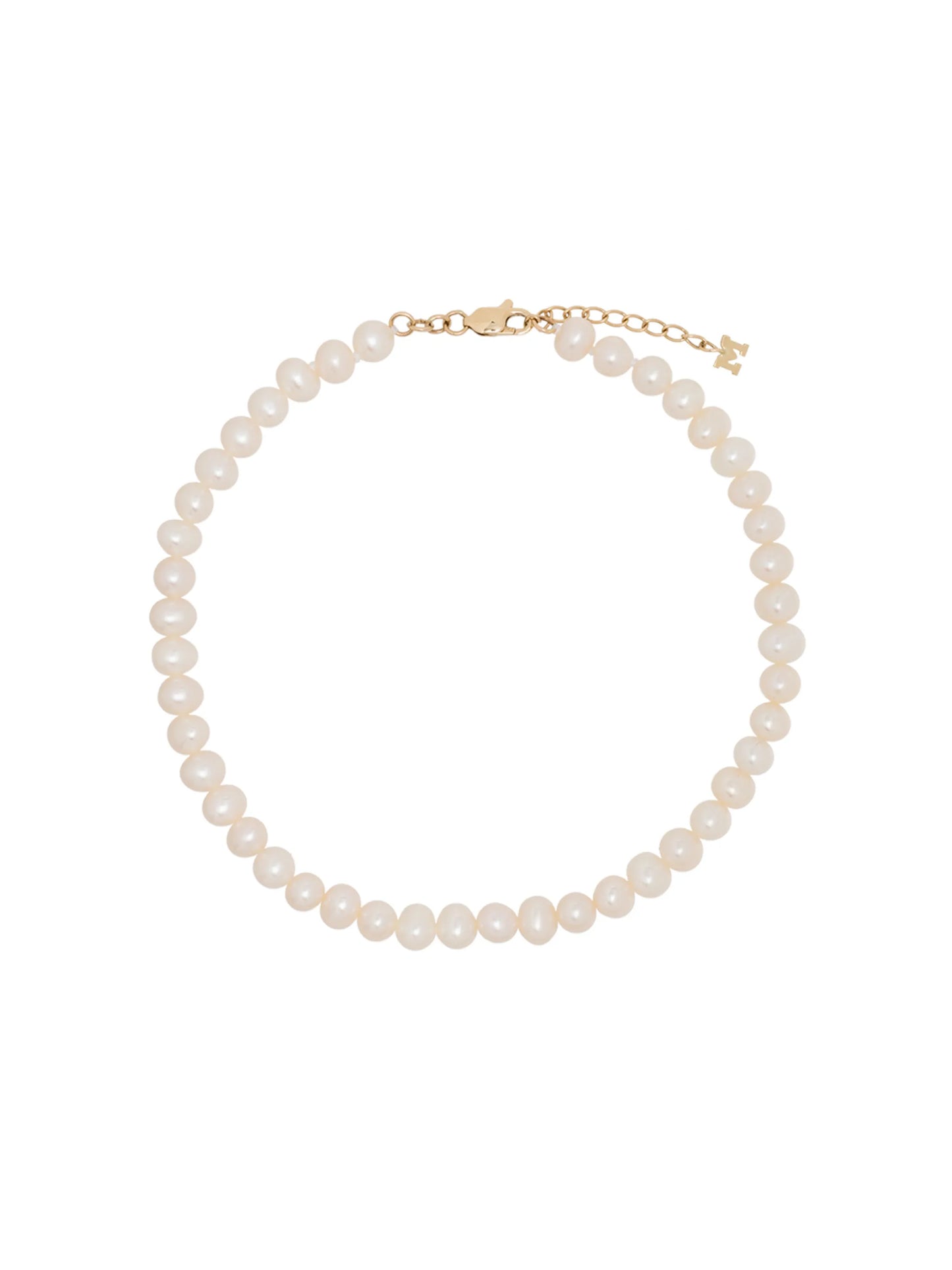 9kt yellow gold pearl anklet