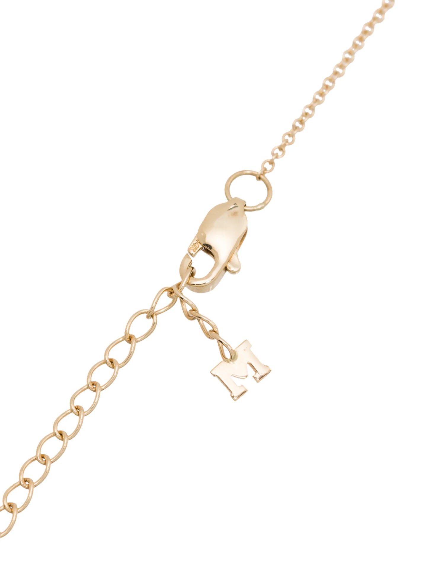 14kt gold R initial diamond necklace