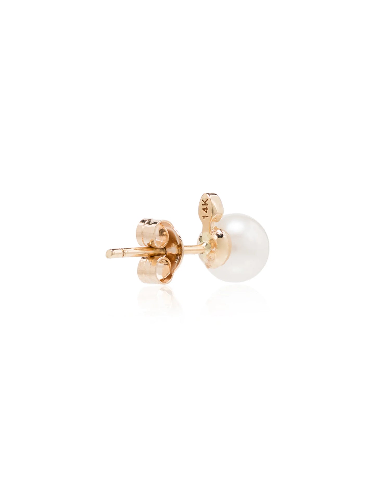 14kt gold pearl diamond earrings