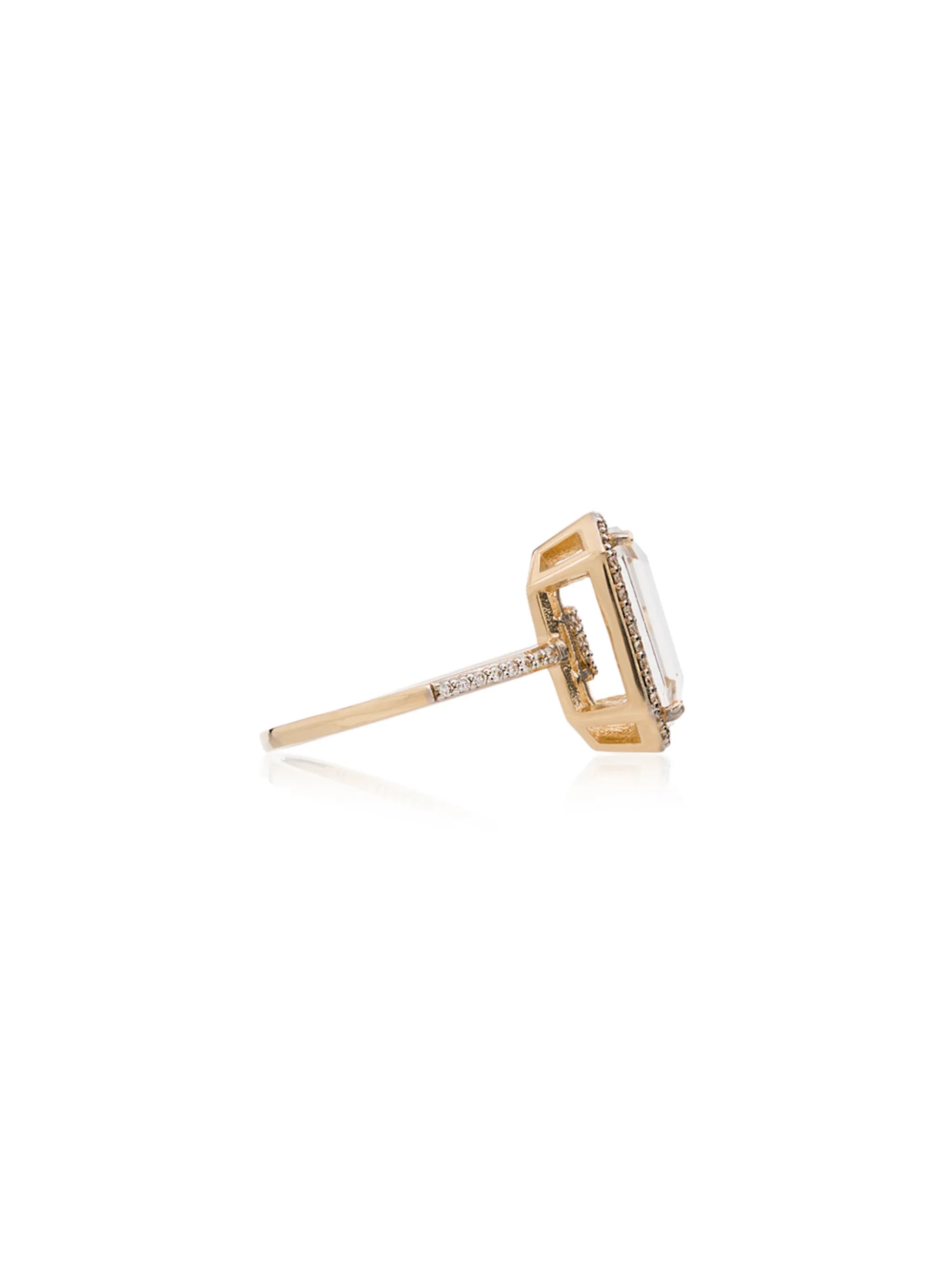 14kt yellow gold heart framed diamond ring