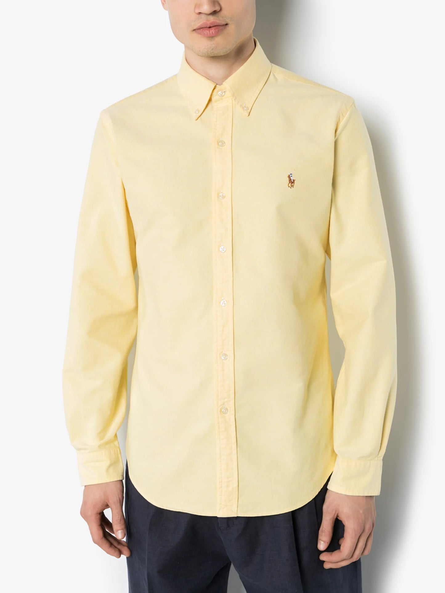 logo-embroidered button-down shirt