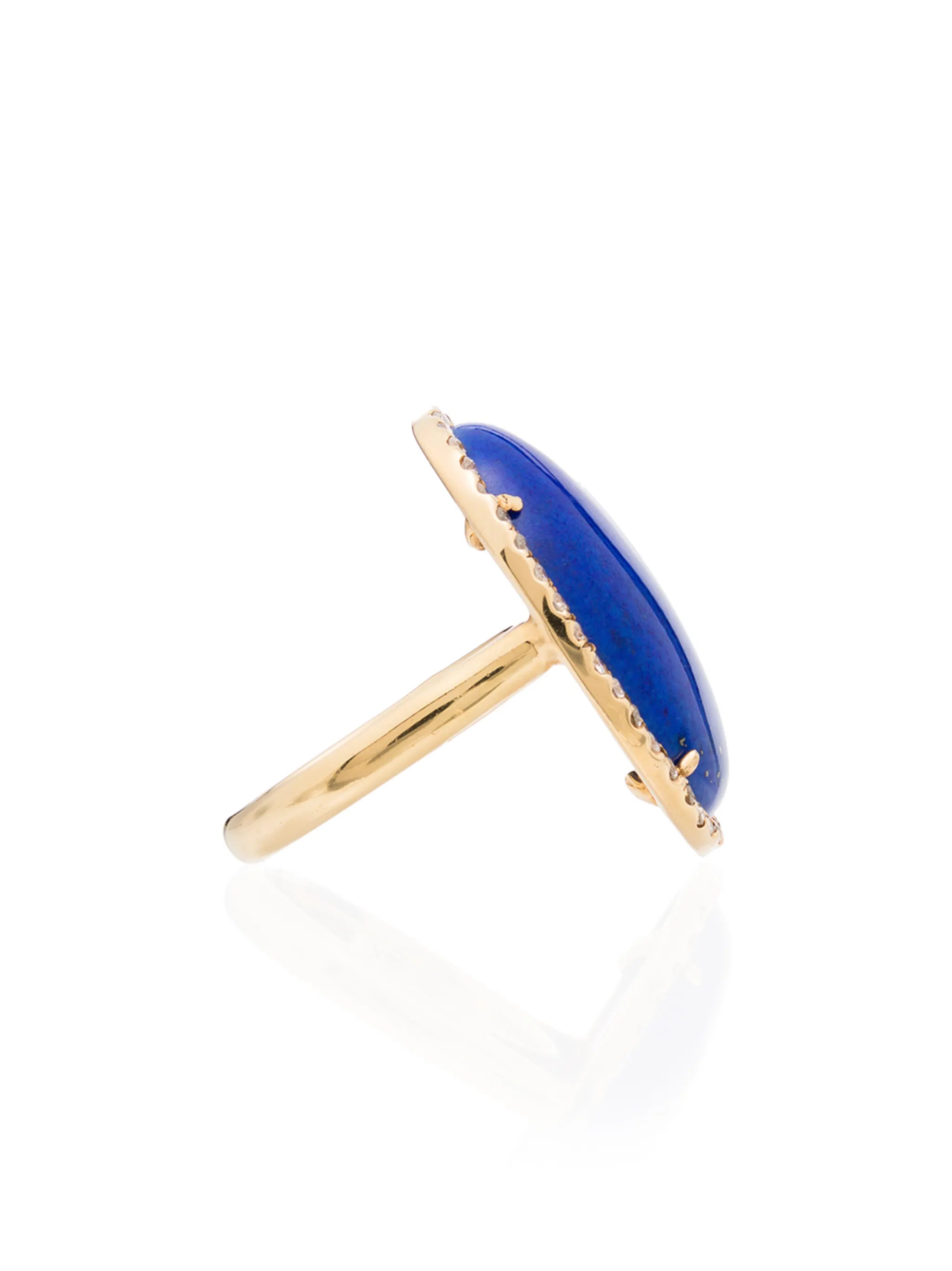 18kt yellow gold lapis lazuli and diamond ring