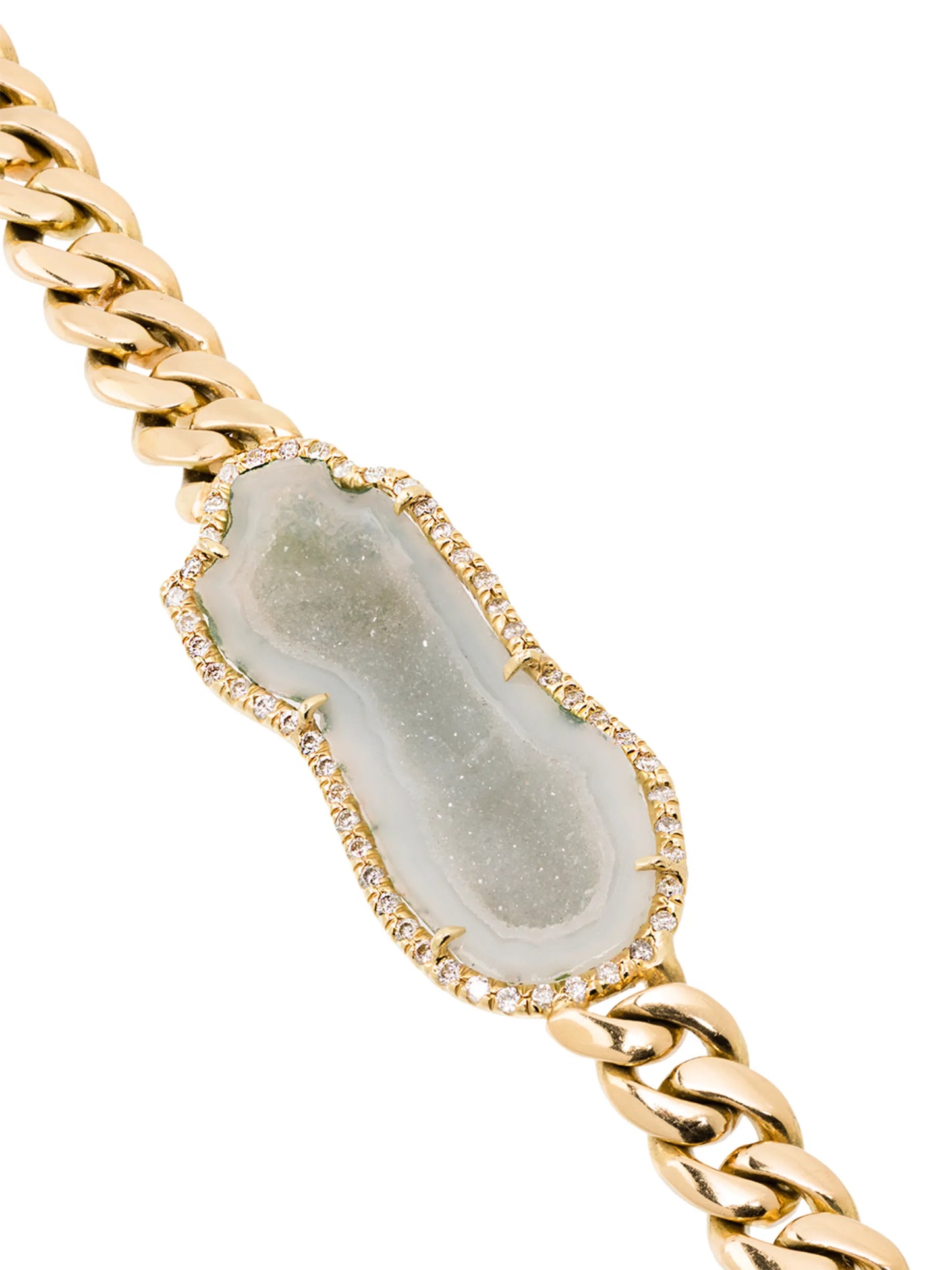 18kt yellow gold diamond and geode bracelet
