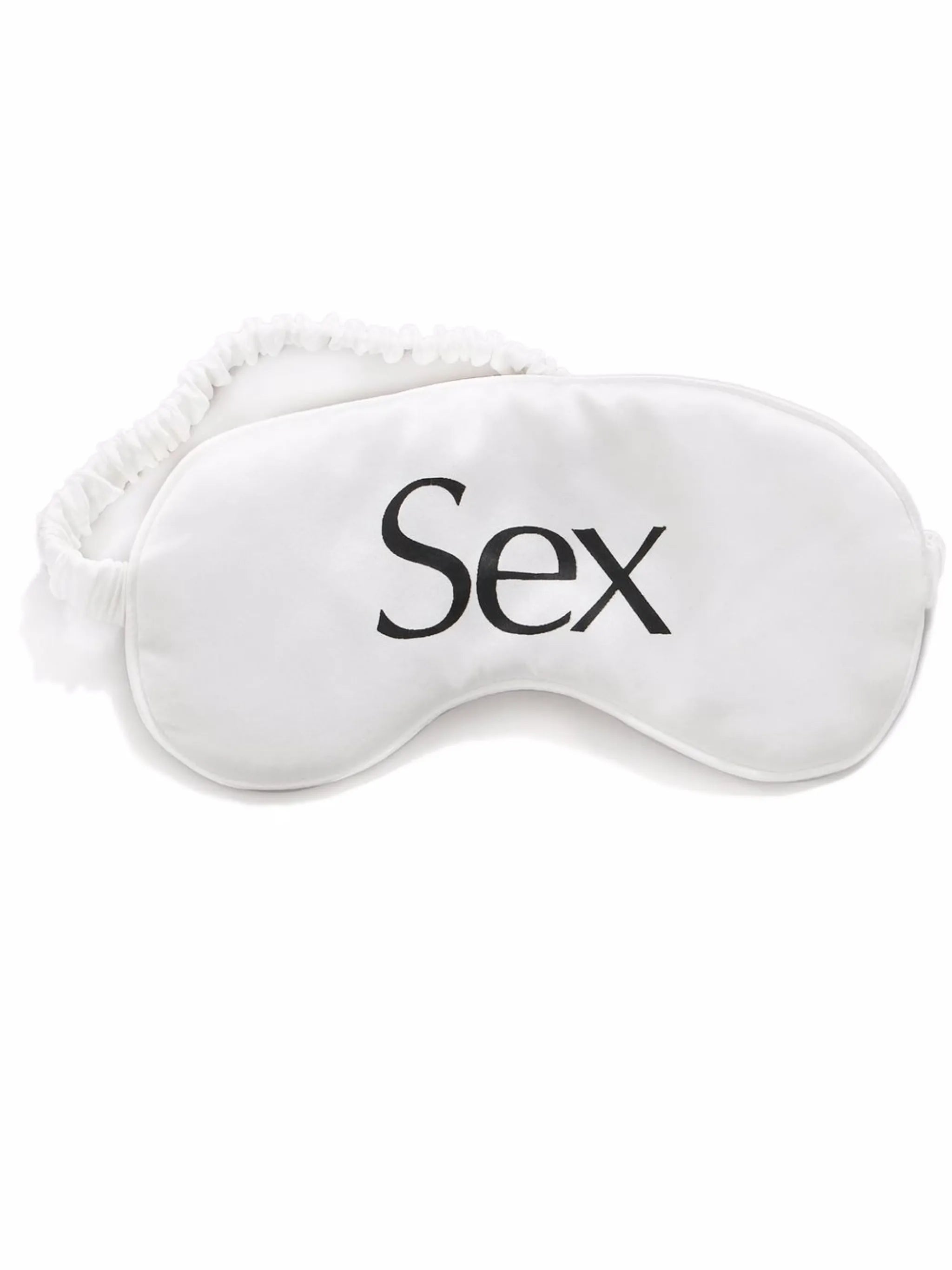 slogan-print silk eye mask
