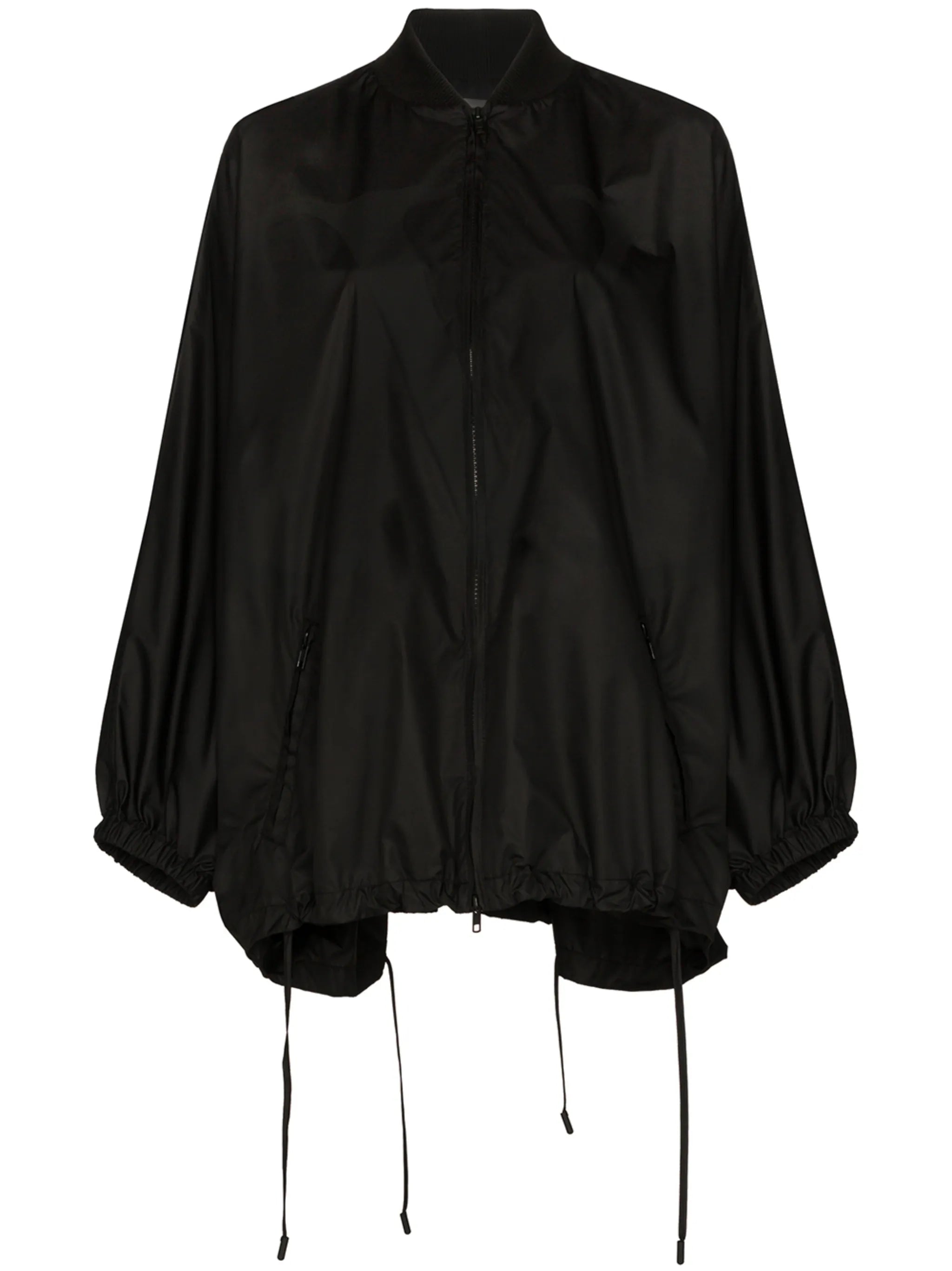 drawstring hem zipped jacket