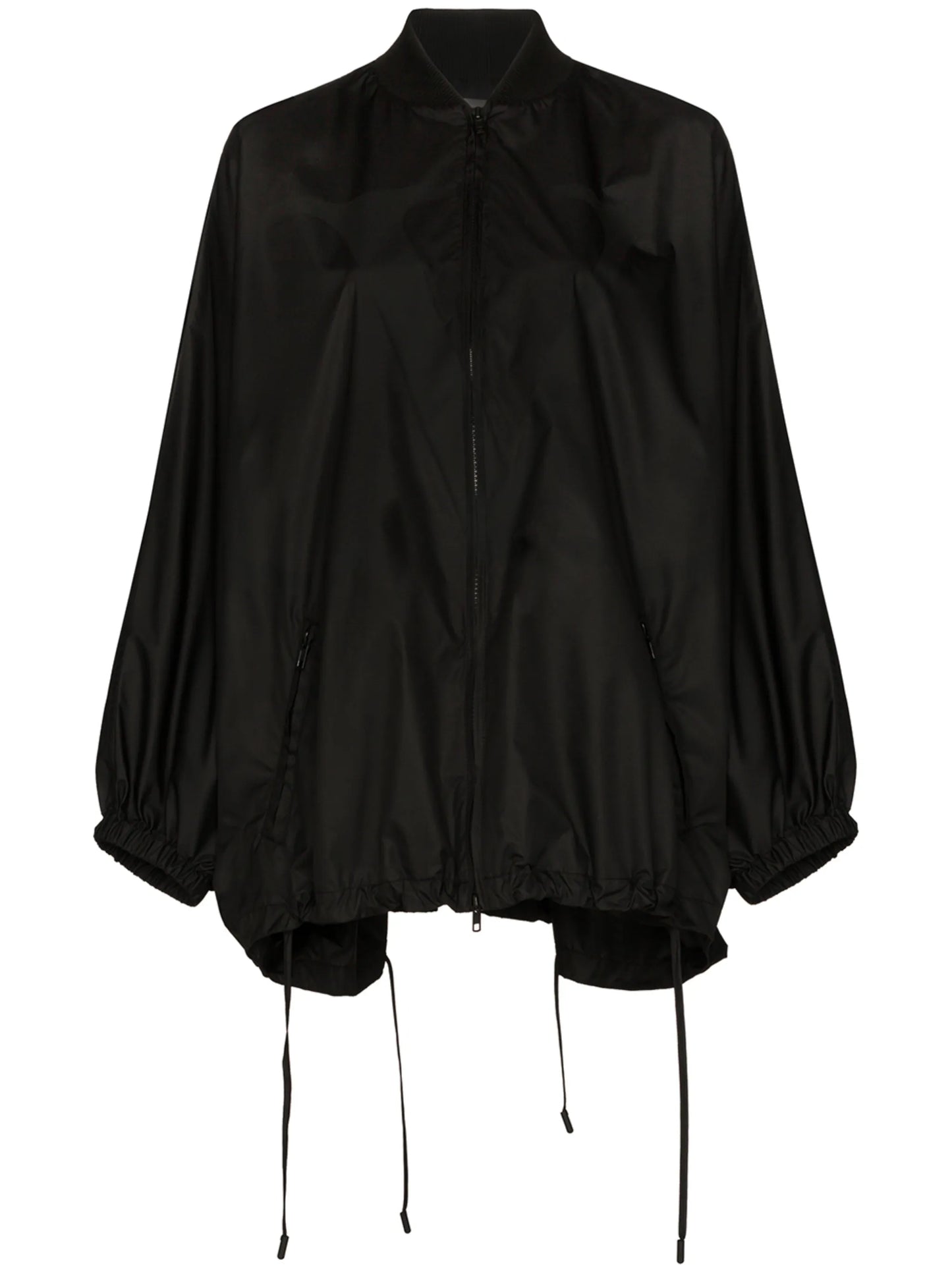 drawstring hem zipped jacket