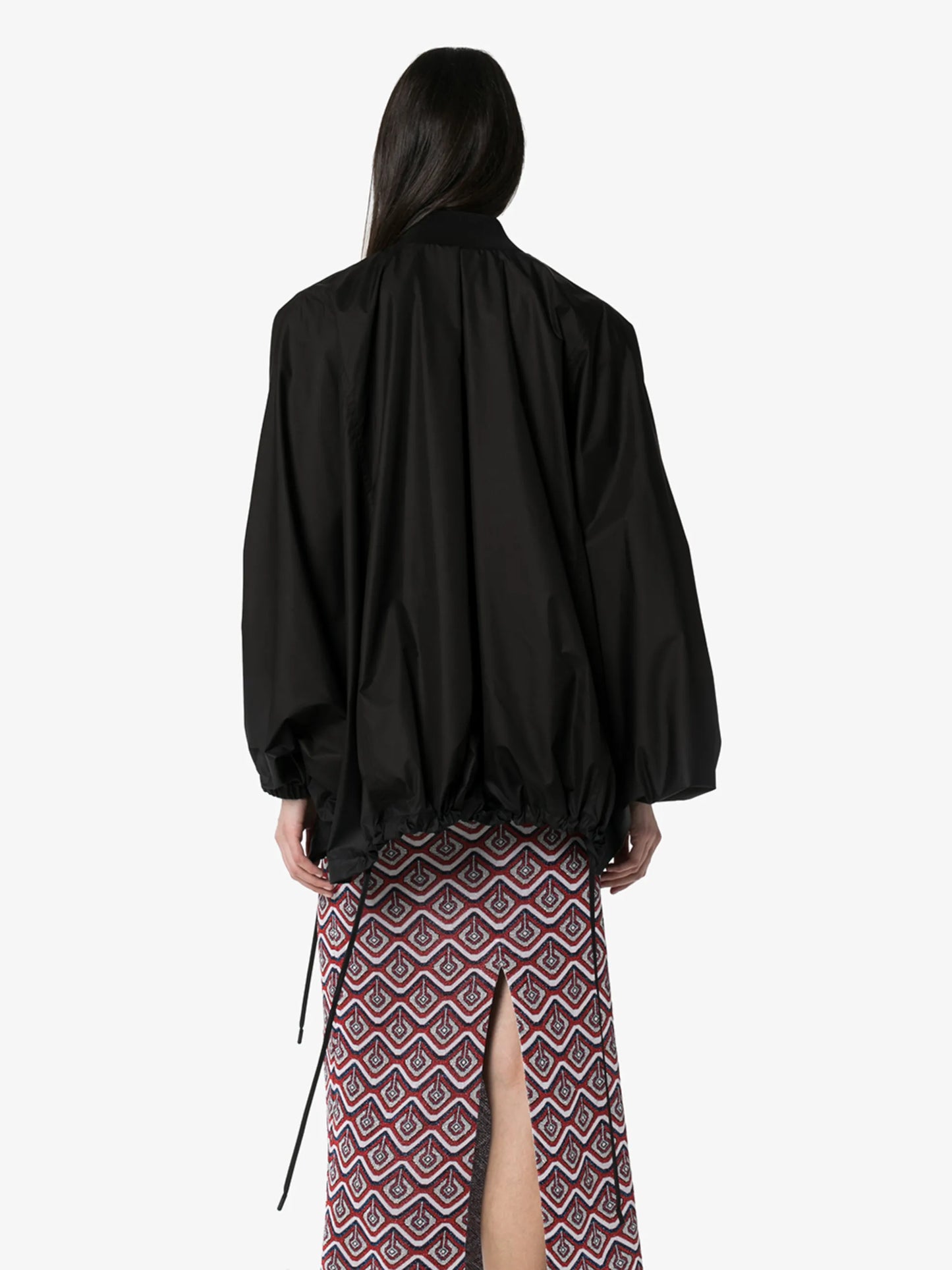 drawstring hem zipped jacket