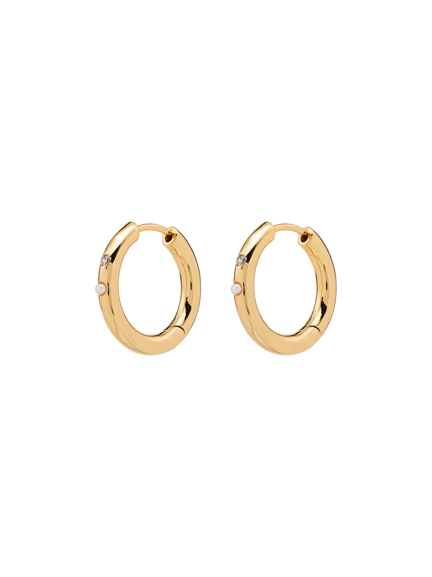 18kt gold-plated Brigitte pearl hoop earrings