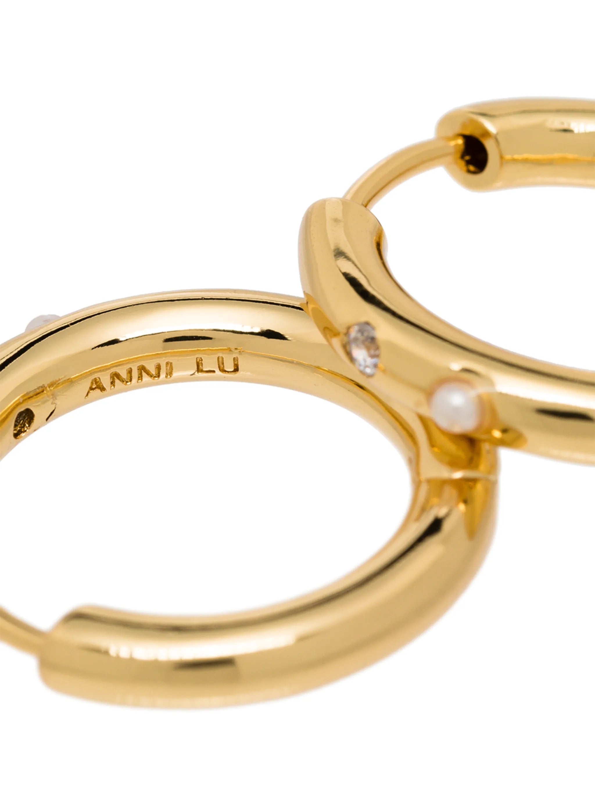 18kt gold-plated Brigitte pearl hoop earrings