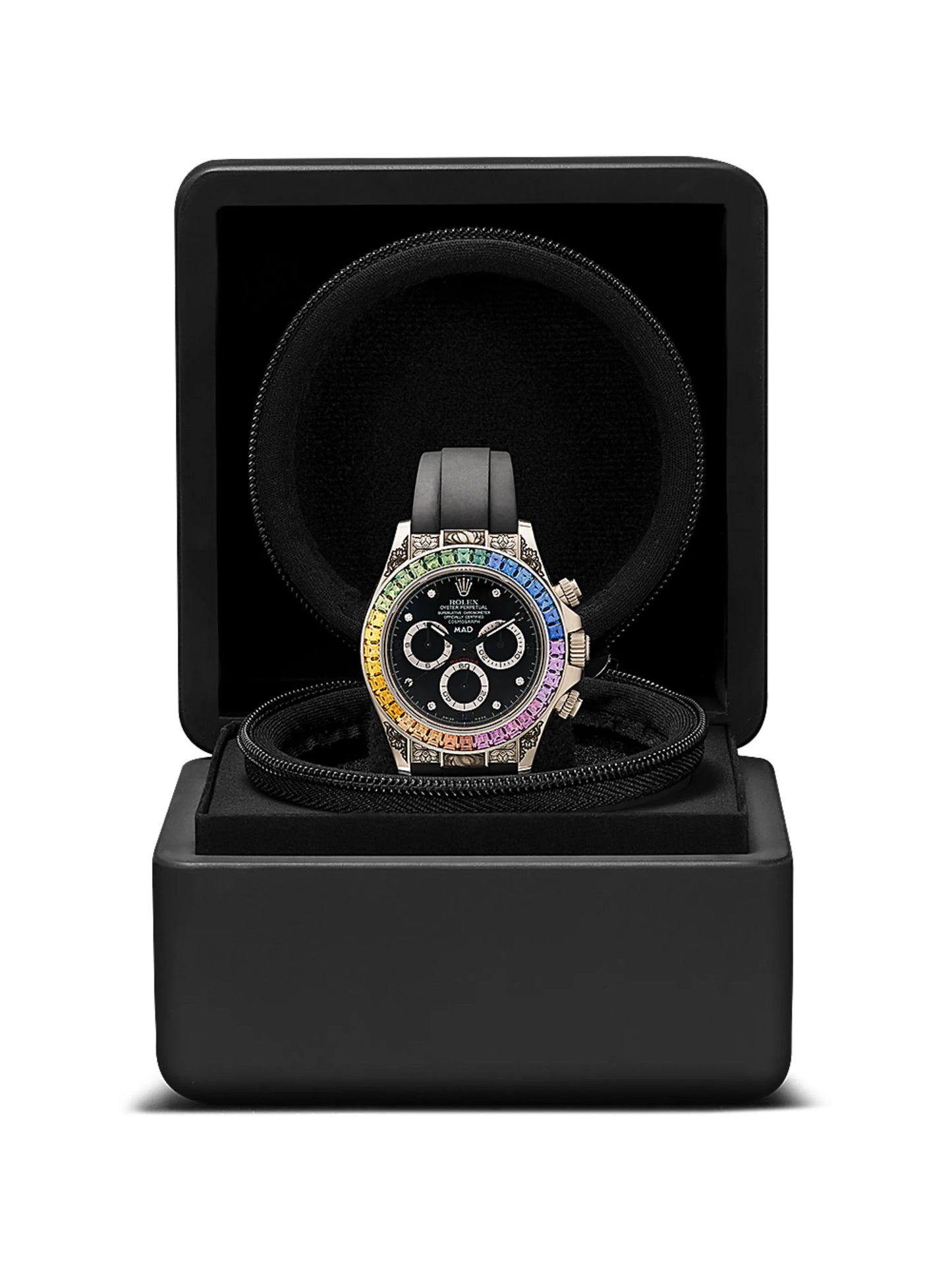 customised pre-owned Rolex Daytona Rainbow engraved 40mm
