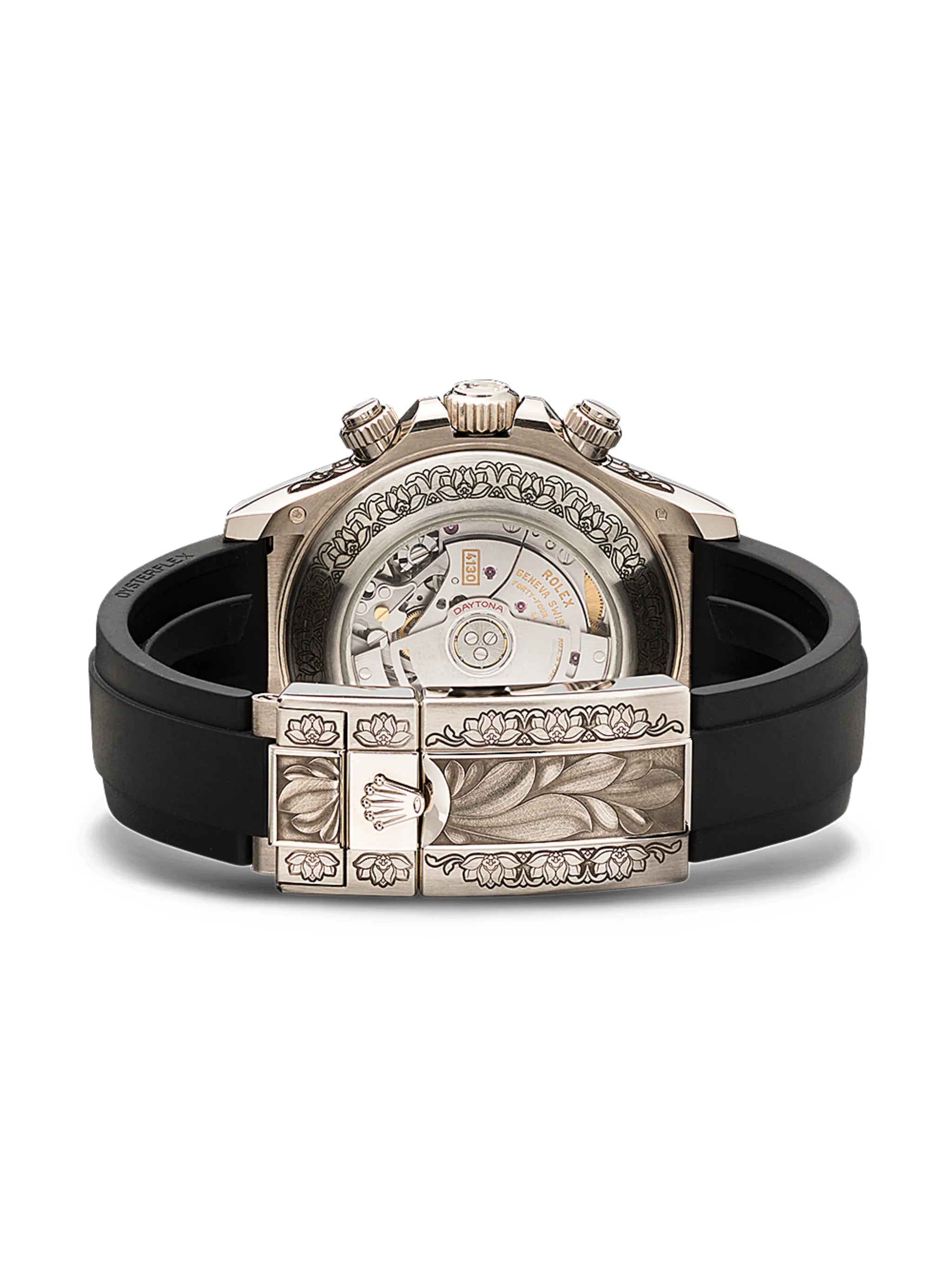 customised pre-owned Rolex Daytona Rainbow engraved 40mm