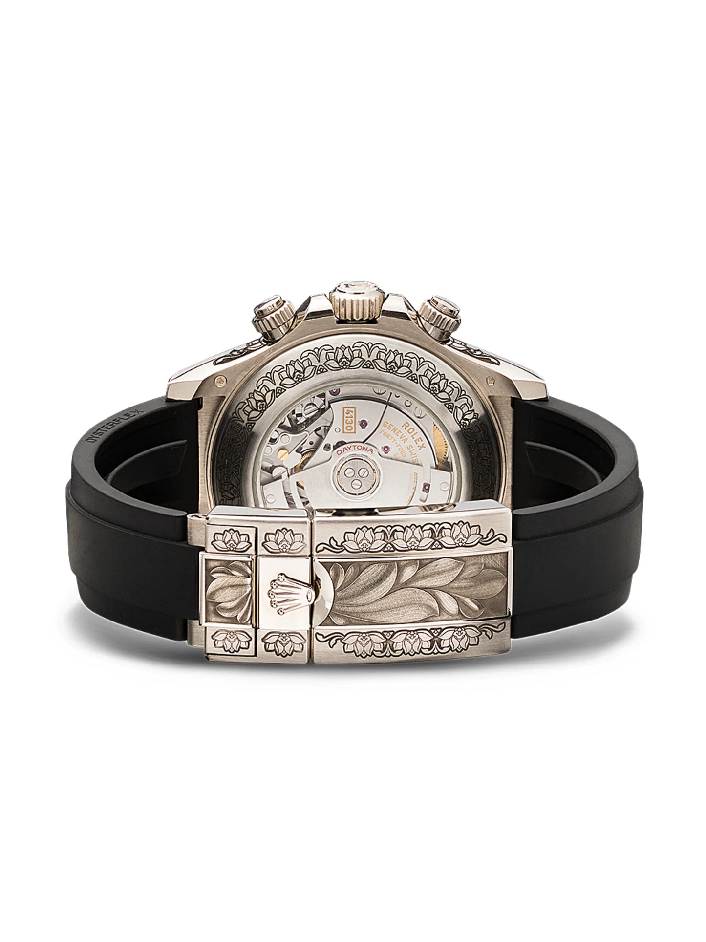 customised pre-owned Rolex Daytona Rainbow engraved 40mm