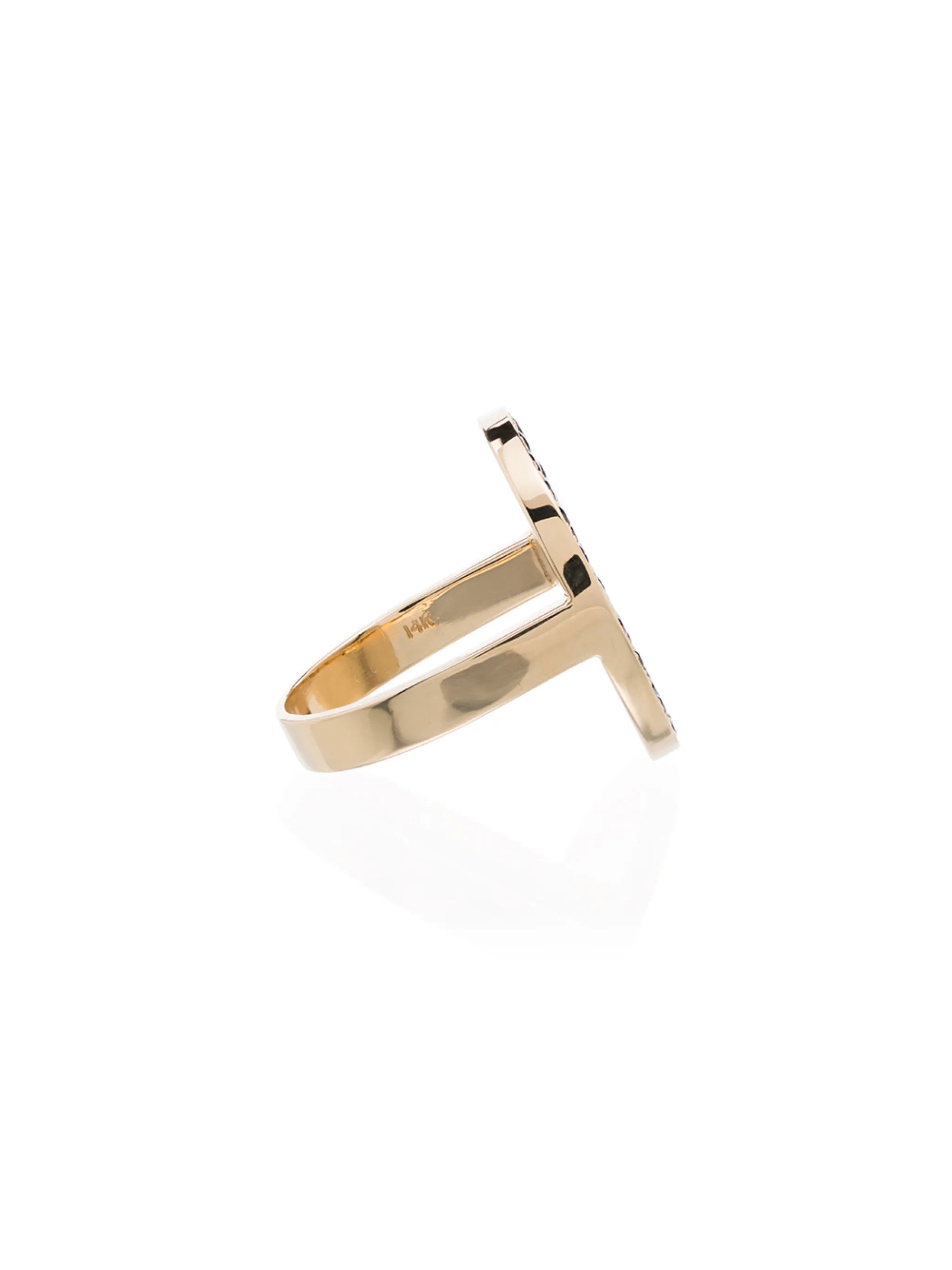 14kt yellow gold diamond and sapphire galaxy ring