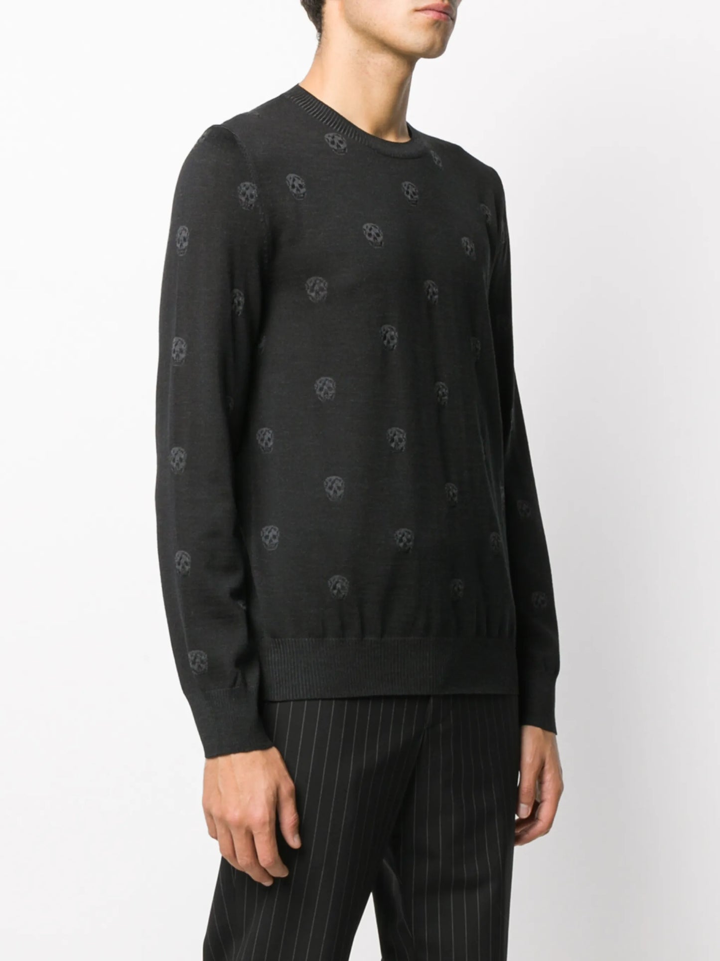 skull-motif wool sweater