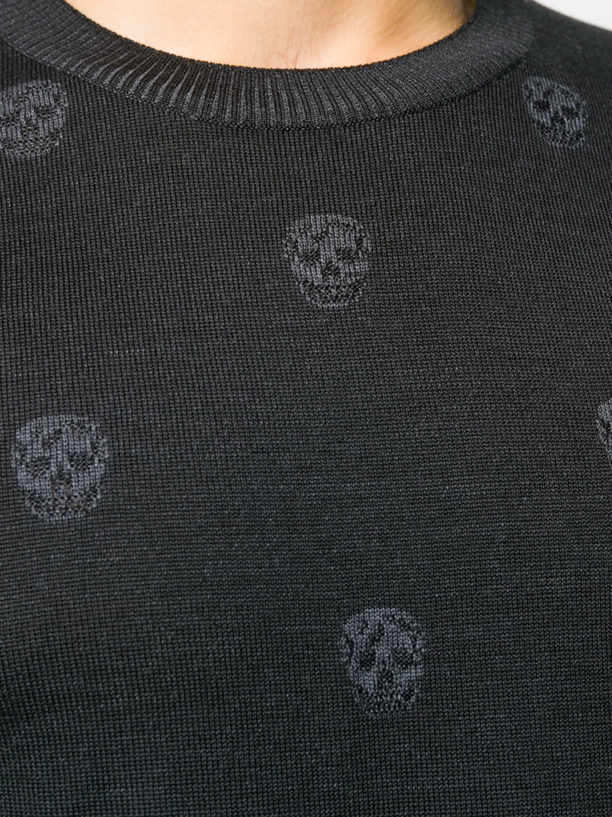 skull-motif wool sweater