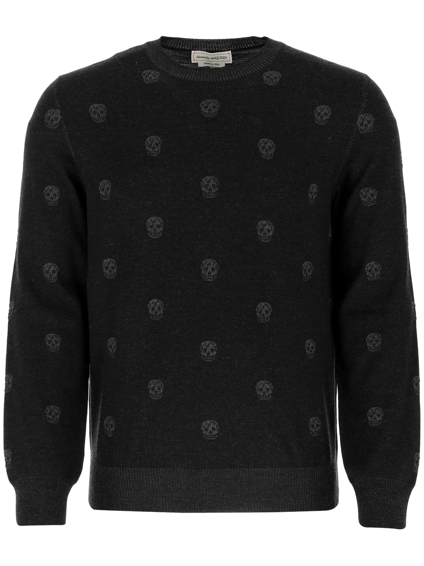 skull-motif wool sweater