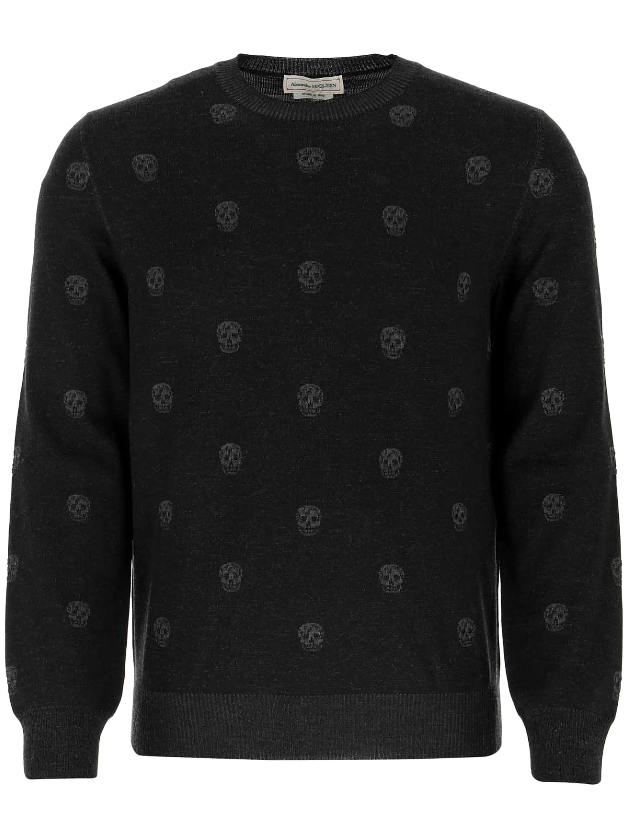 skull-motif wool sweater