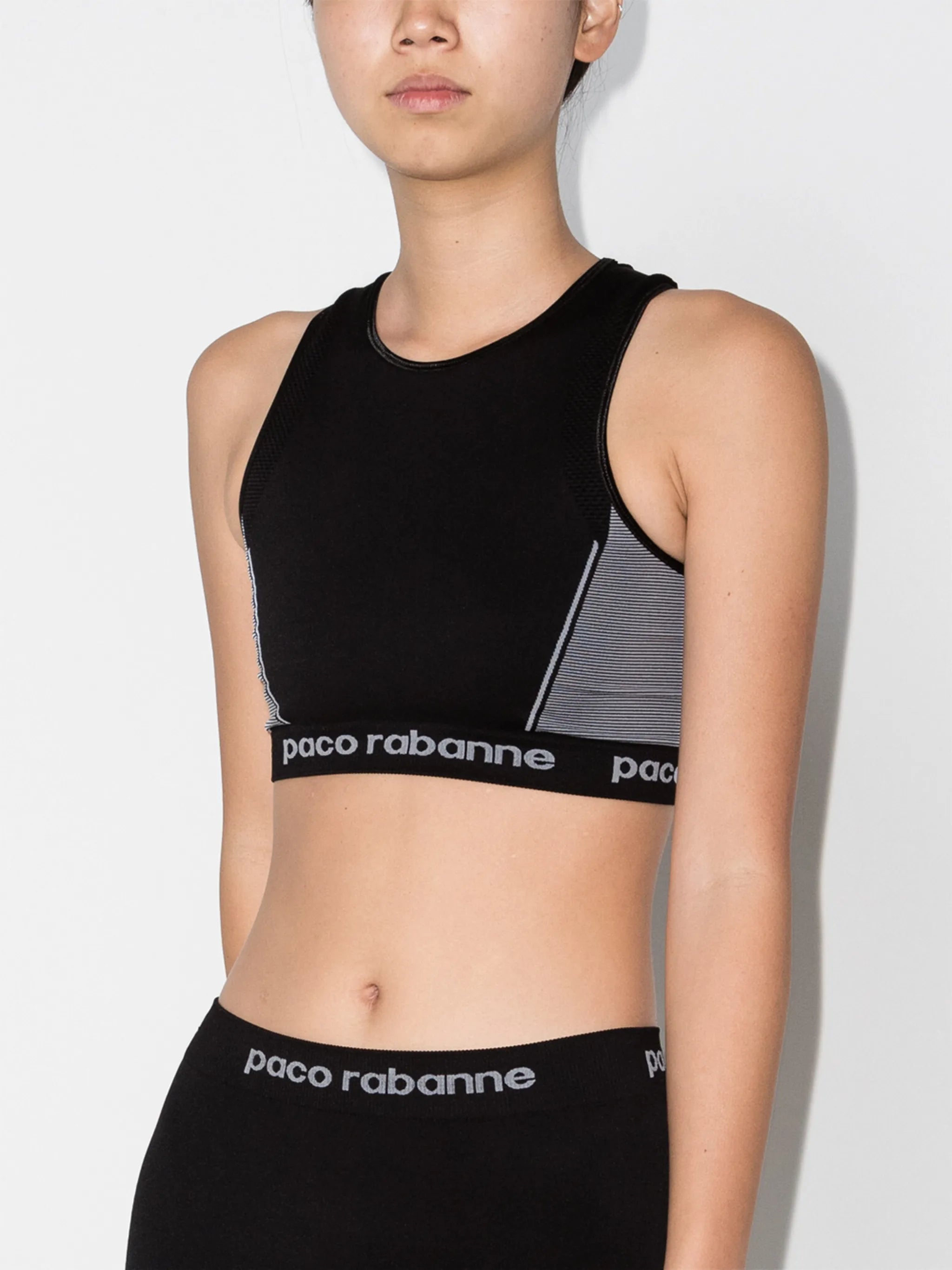 logo-stamped seamless sports bra