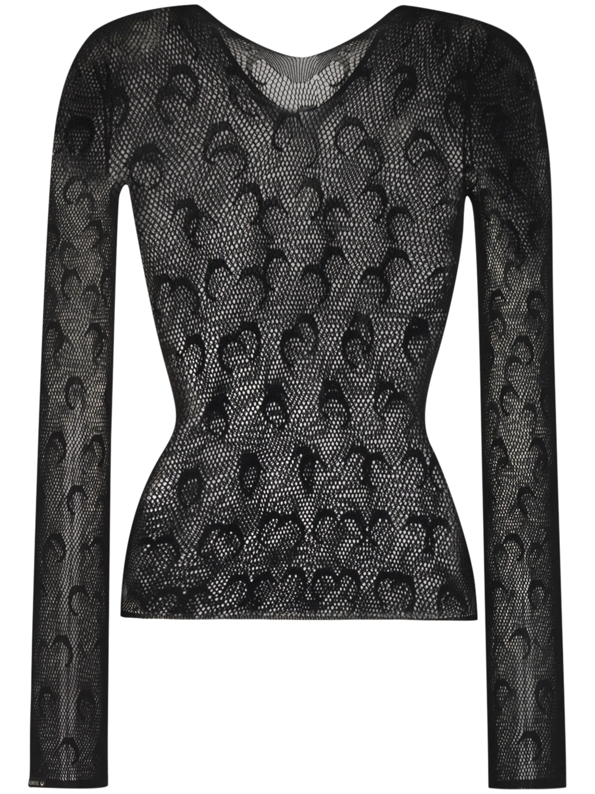 crocheted logo-print top