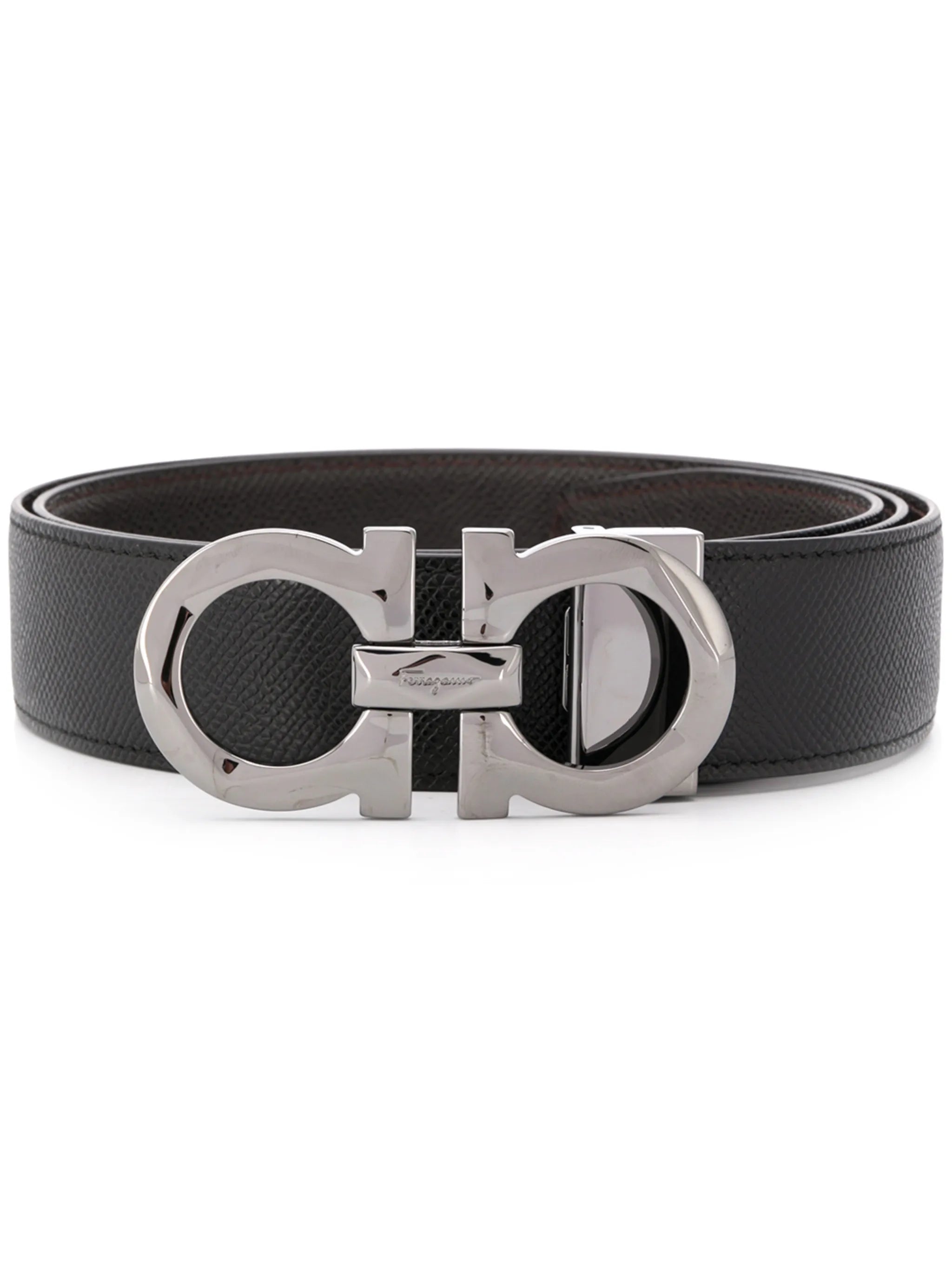 Gancini pebbled leather belt