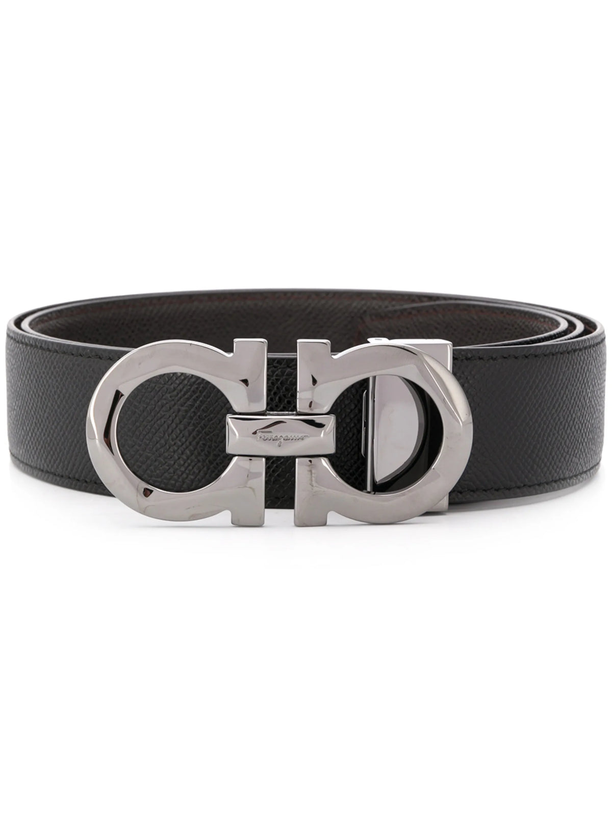 Gancini pebbled leather belt