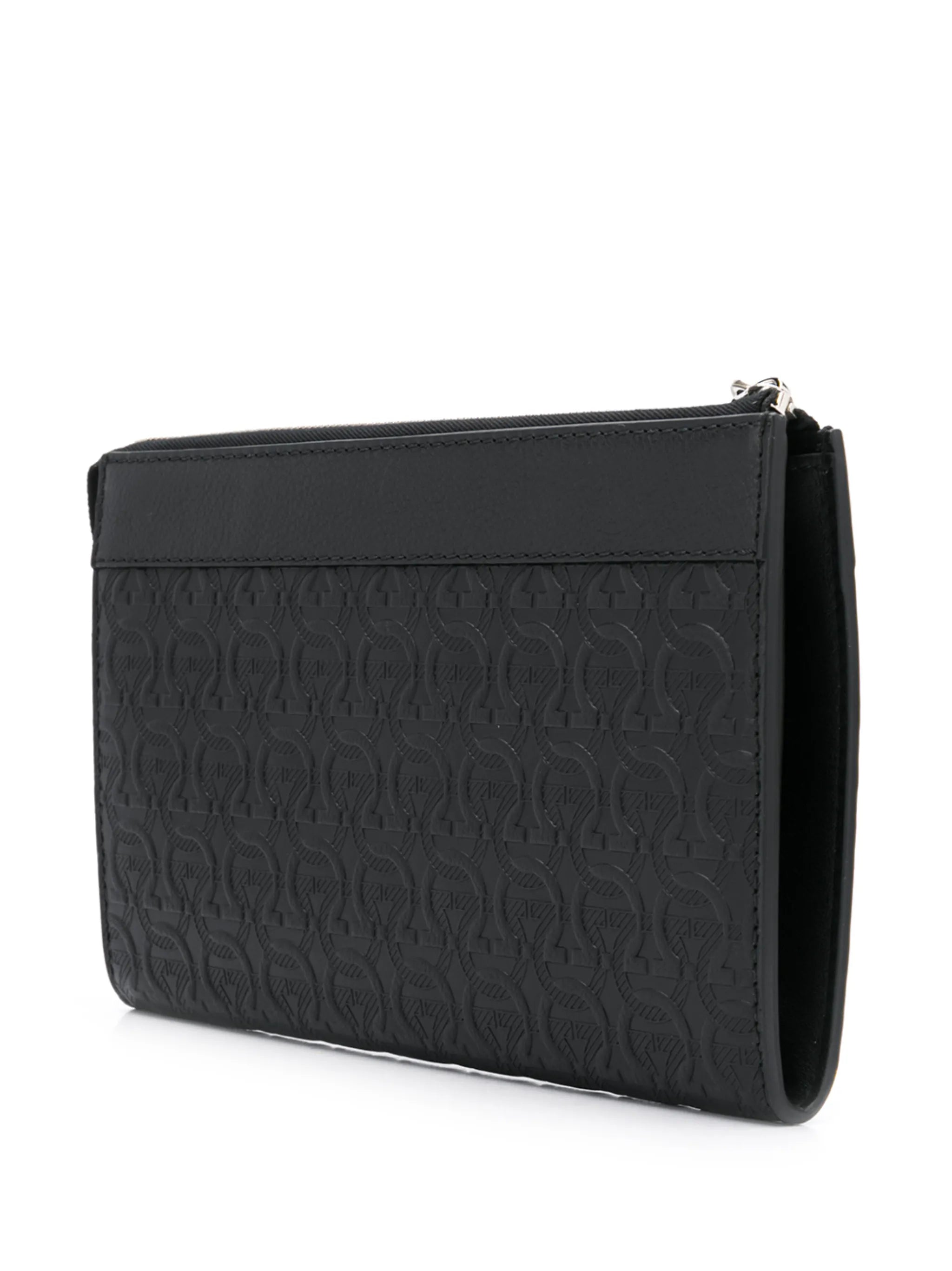 Gancini-embossed pouch