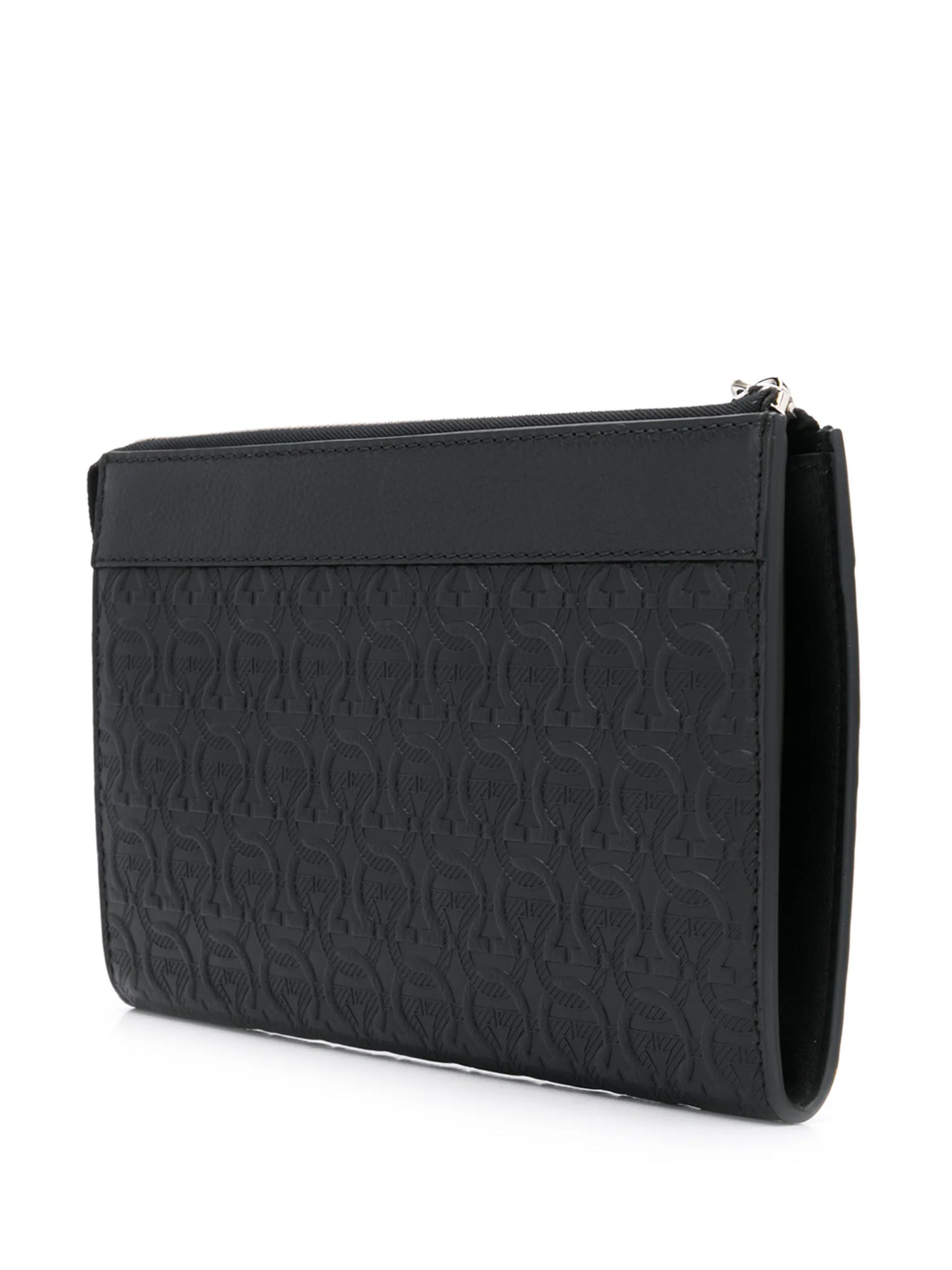 Gancini-embossed pouch