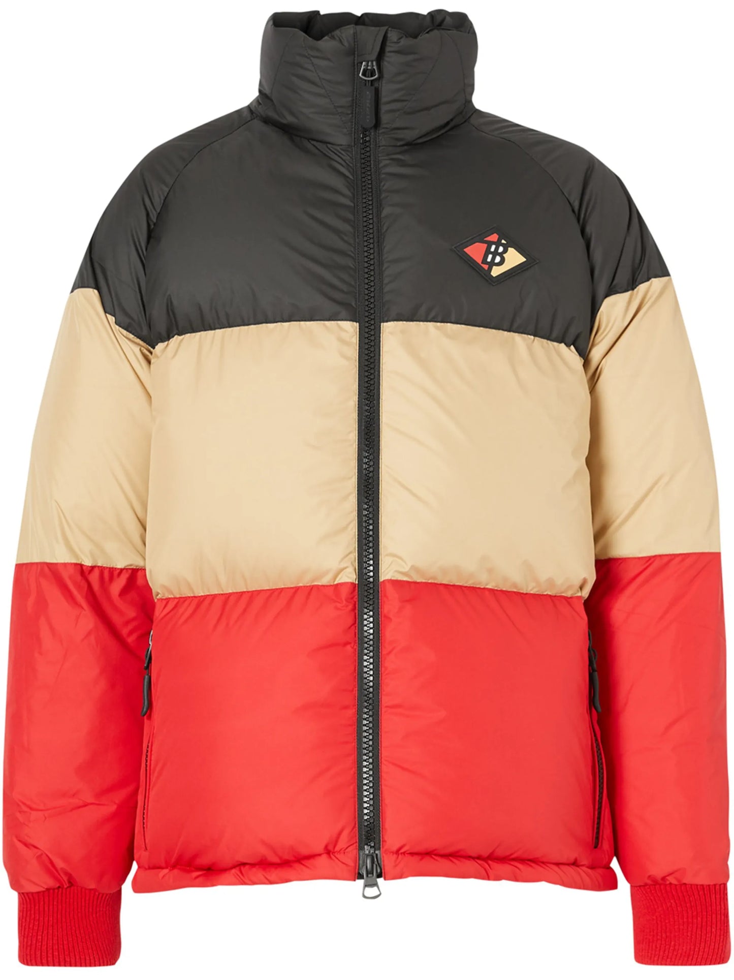 colour-block logo-patch puffer jacket