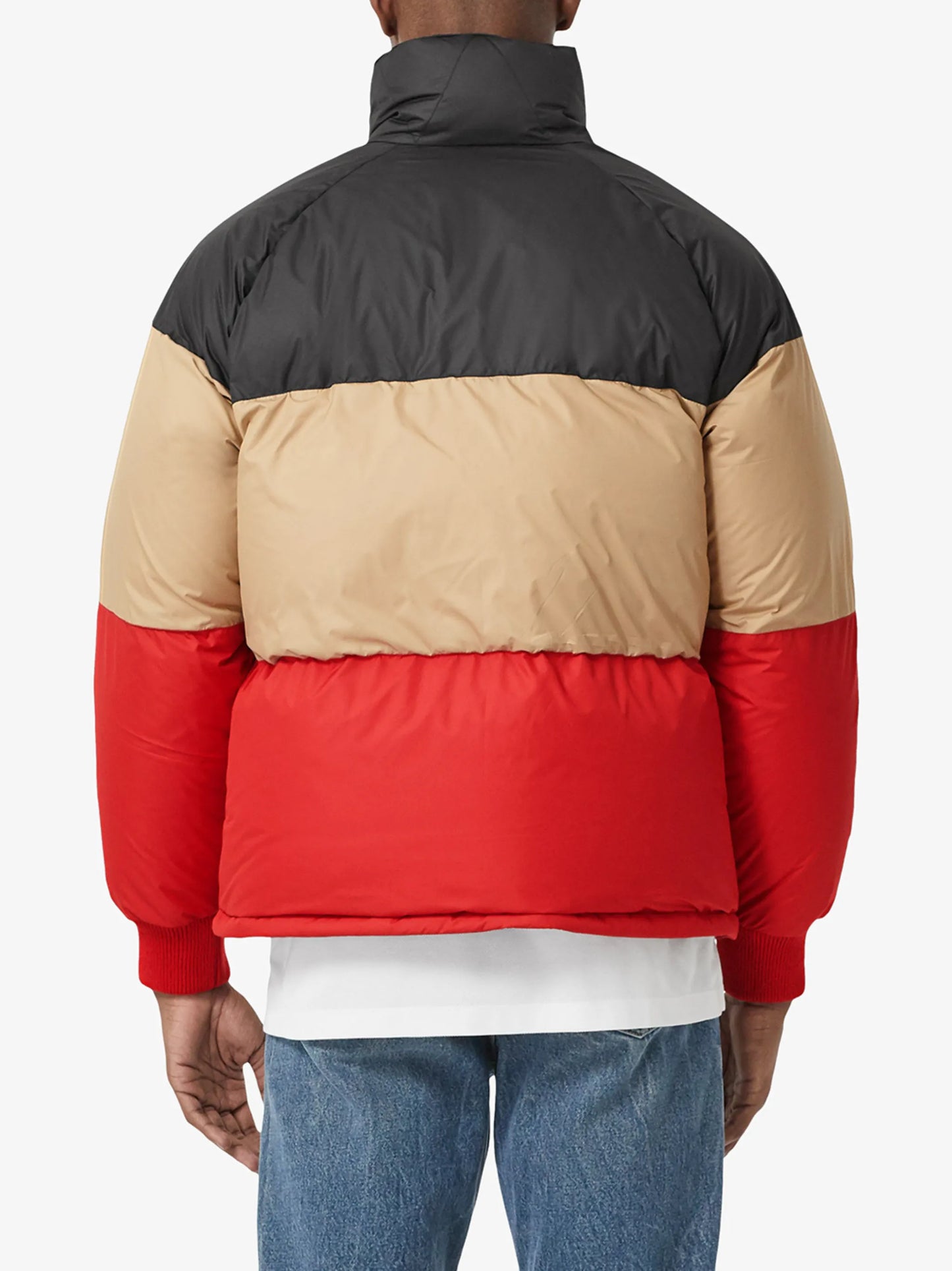 colour-block logo-patch puffer jacket