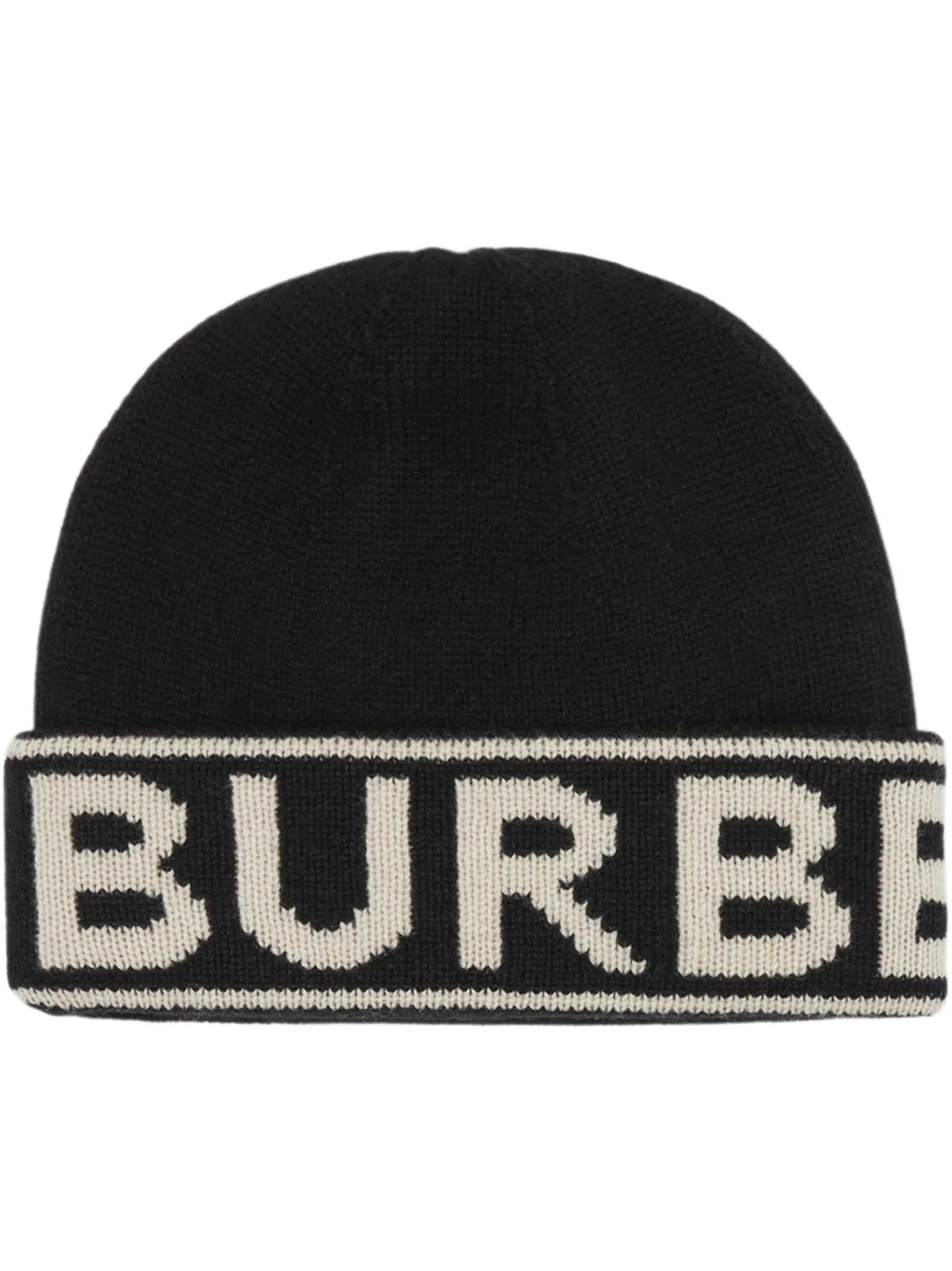 cashmere logo intarsia beanie