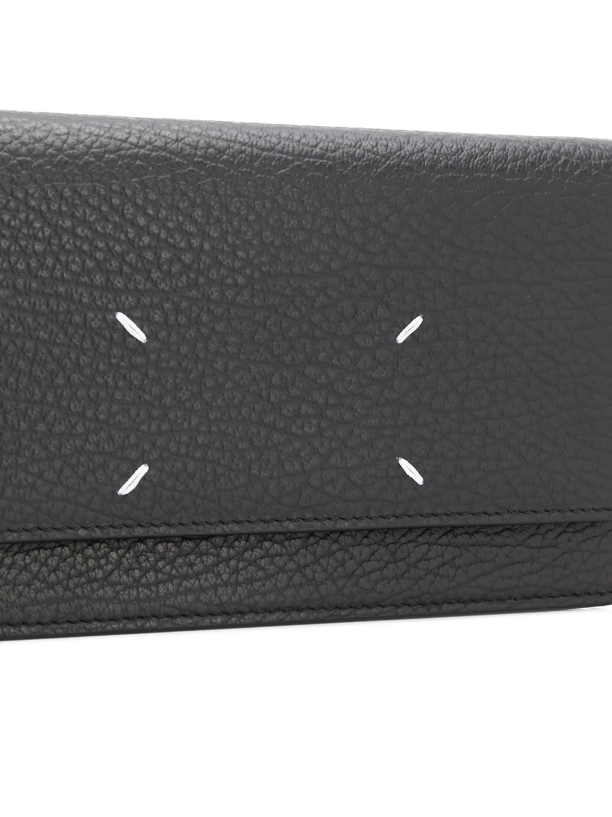 four-stitch leather wallet-on-chain