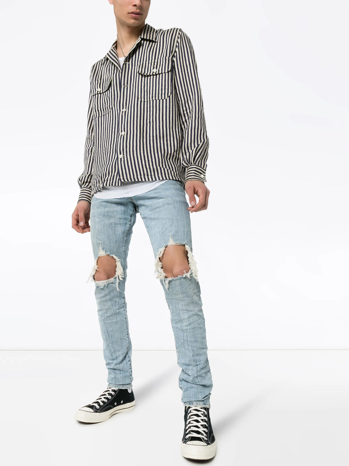P002 light indigo blowout pants