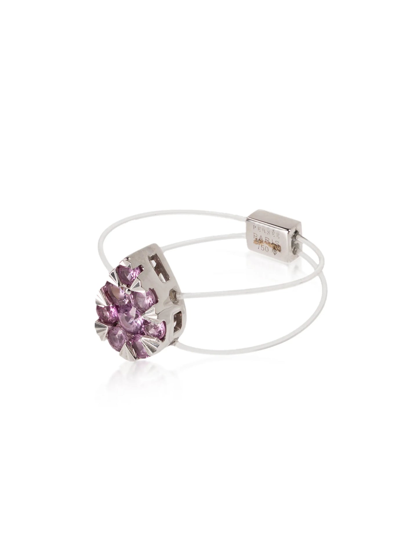18kt white gold sapphire pear cluster ring