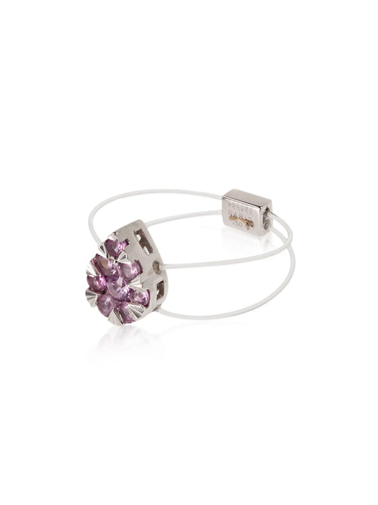 18kt white gold sapphire pear cluster ring